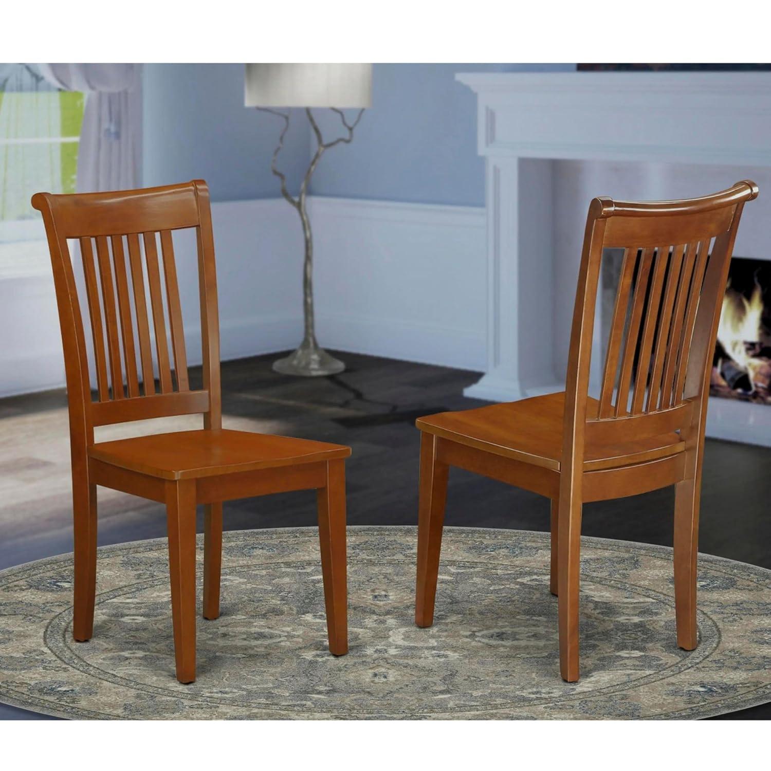East West Furniture, Portland slat back chair for kitchen with Fabric seat