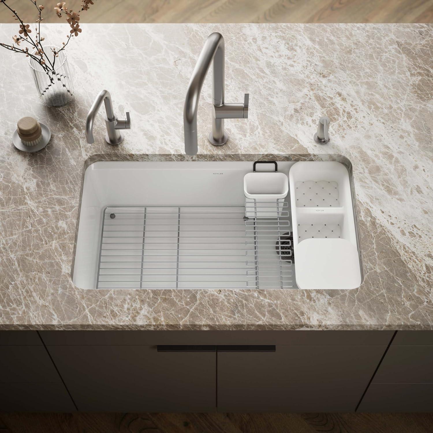 Riverby 33" x 22" x 9-5/8" Under-Mount Single-Bowl Kitchen Sink with Accessories