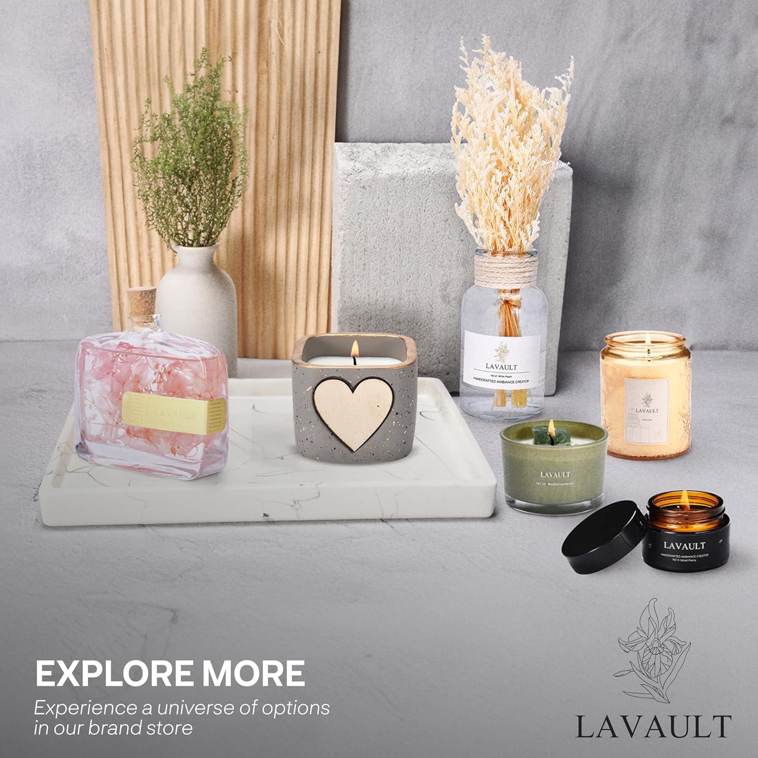 Lavault Long Burning Self Personalized Votive Candles Fragnance-Free in Reusable Containers-Purple