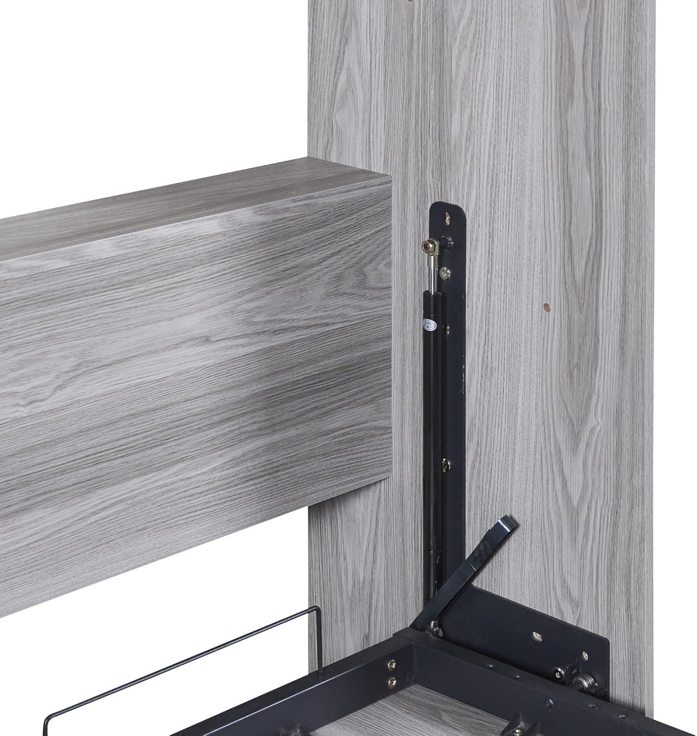 Harper & Bright Designs Full Size Murphy Bed, can be Folded into a Cabinet, Full Murphy Cabinet Bed, Gray