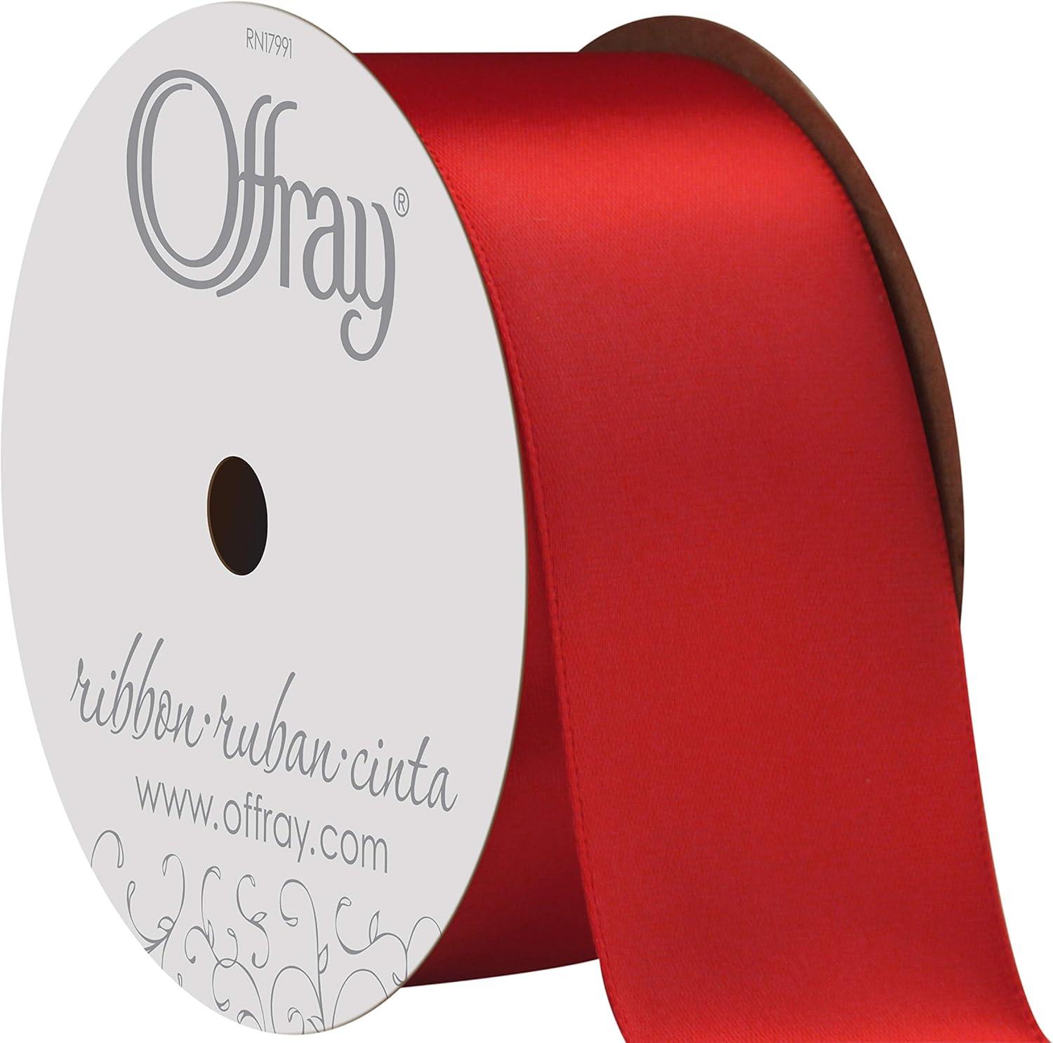 Red Double Face Satin Polyester Ribbon, 9 Feet