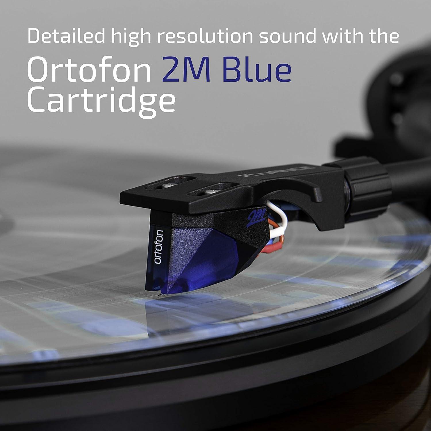Fluance RT84 Reference High Fidelity Vinyl Turntable Record Player with Ortofon 2M Blue Cartridge & Speed Control Motor - Walnut