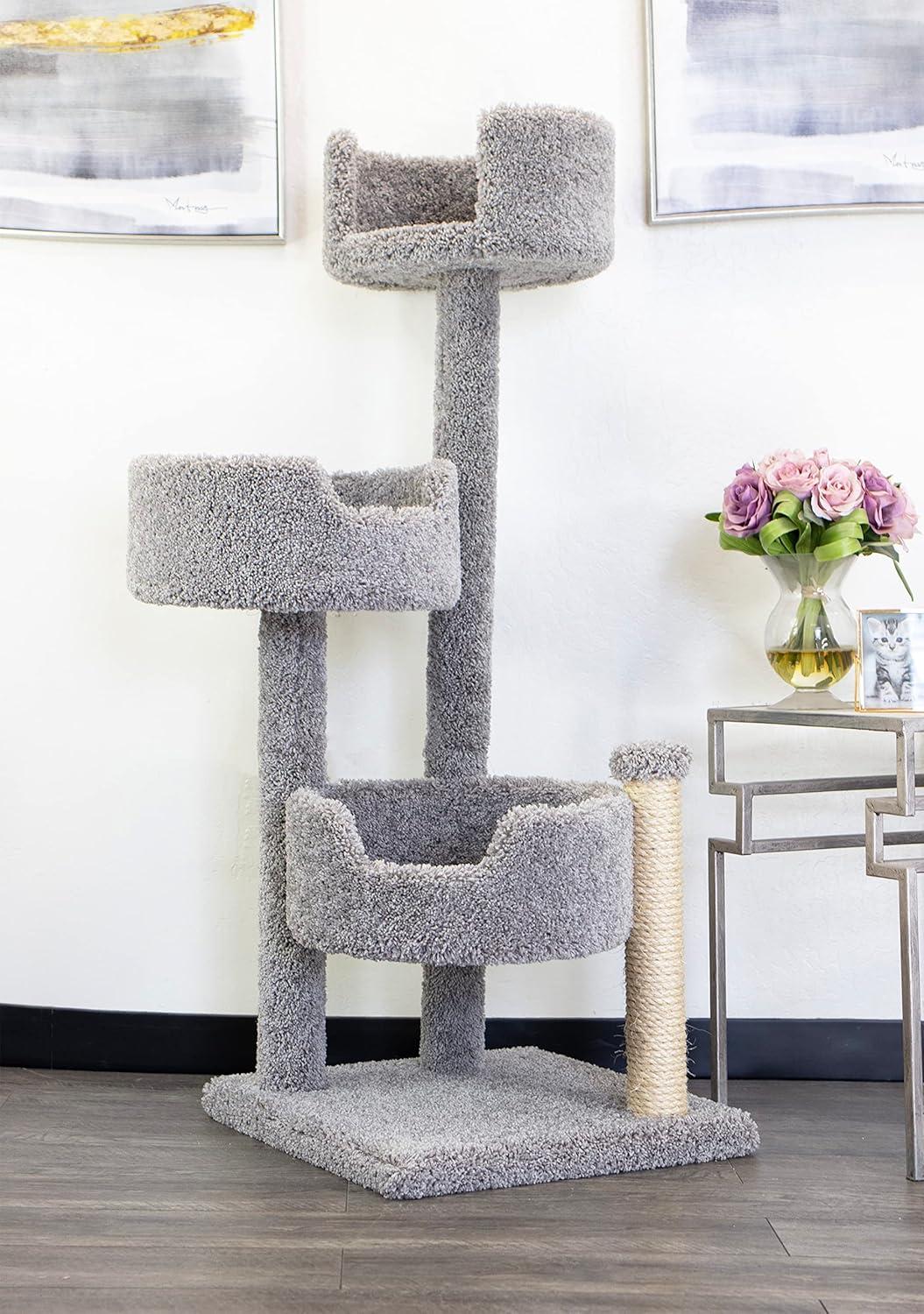 Gray Carpet and Sisal 4-Level Cat Tree