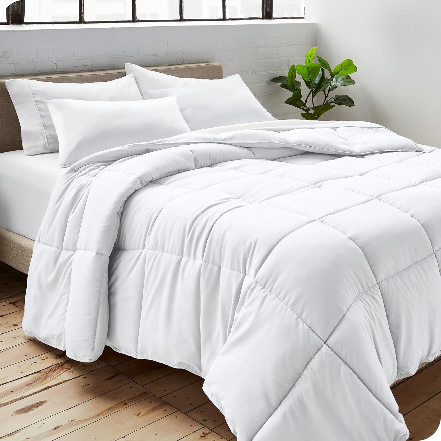 Bare Home Duvet Insert Comforter - Queen Size - Goose Down Alternative - Ultra-Soft - Premium 1800 Series - All Season Warmth - Bedding Comforter (Queen, White)