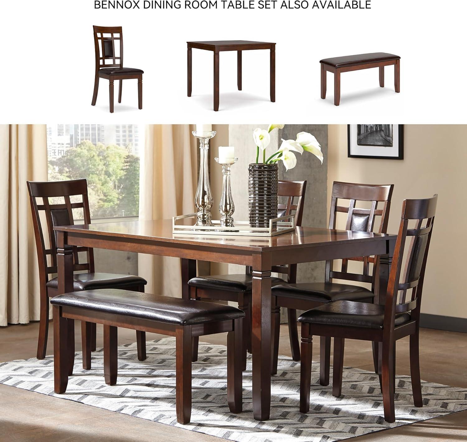 Bennox Counter Height Dining Table Set Brown: Faux Leather Stools, 5-Piece - Signature Design by Ashley