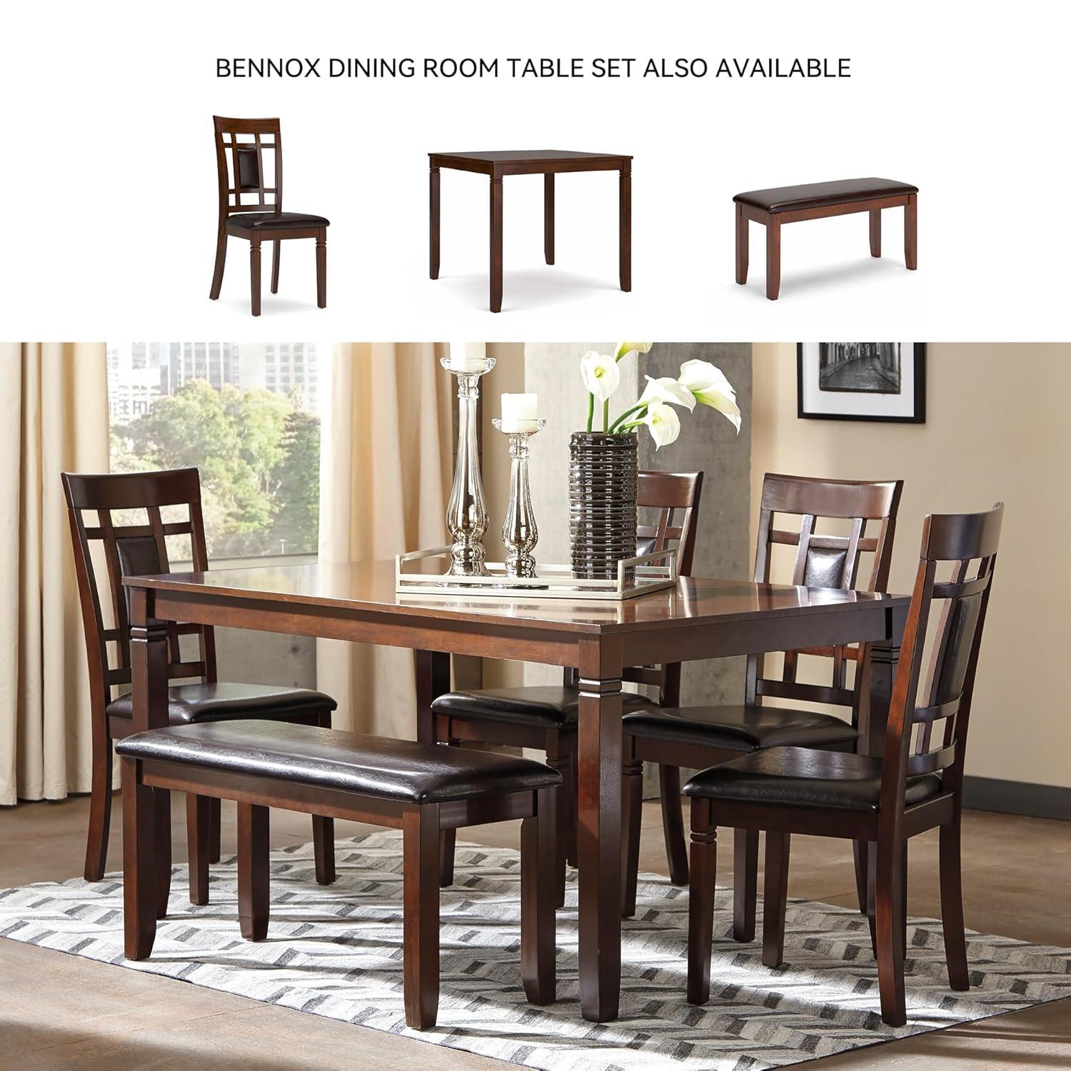 Bennox Counter Height Dining Table Set Brown: Faux Leather Stools, 5-Piece - Signature Design by Ashley