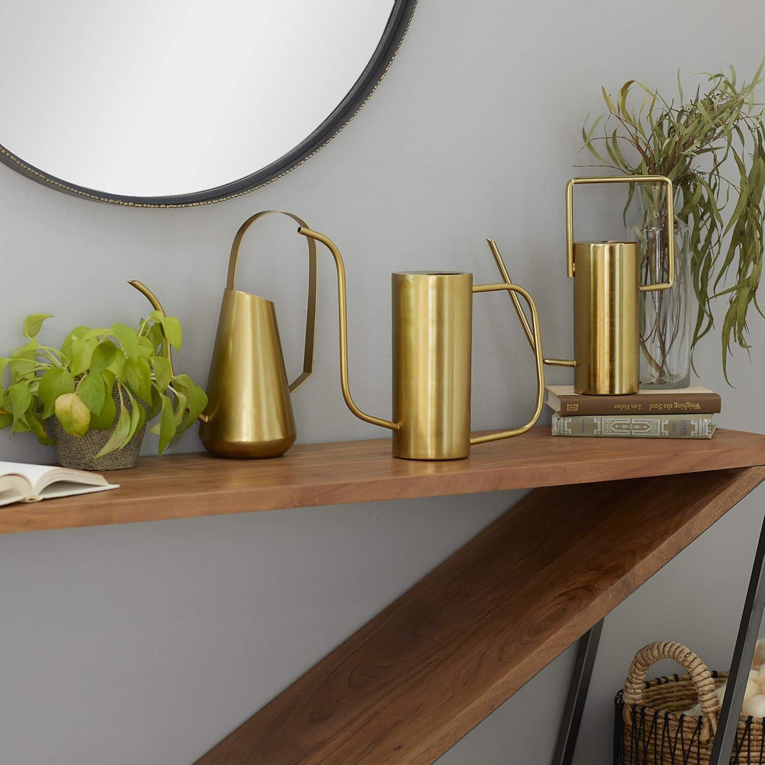 Set of 3 Glam Metal Planters Gold - Olivia & May: Indoor Iron Novelty Planters, No Drainage Hole, Tabletop Display