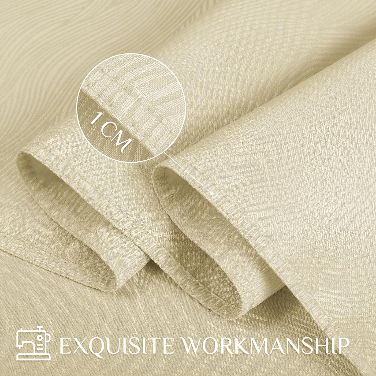 Softalker Jacquard Rectangle Tablecloth, Swirl Design Waterproof Stain Resistant Table Cover Wrinkle Free Heavy Weight Table Cloths for Dinner/Parties/Holiday - 60 x 104 Inch, Ivory