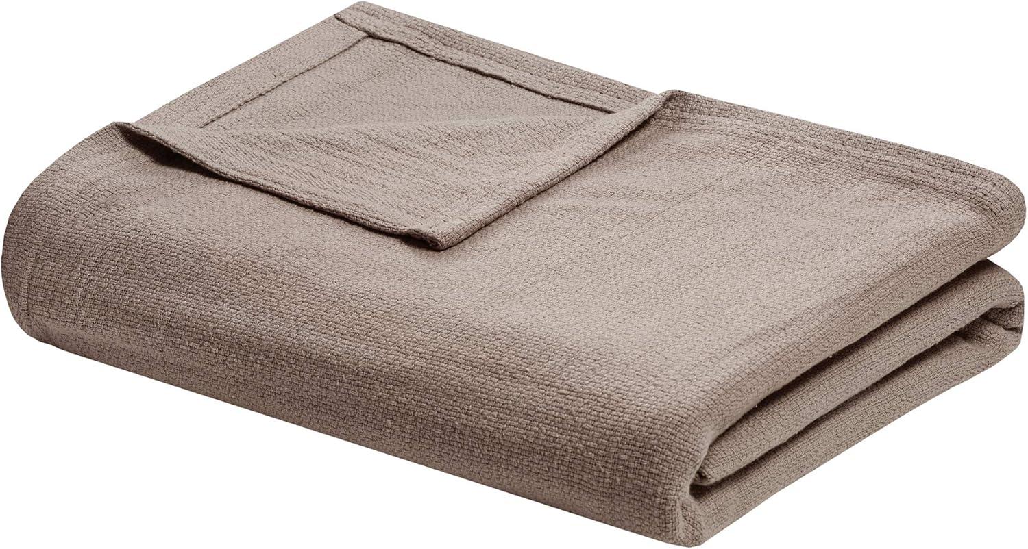Madison Park Freshspun Basketweave Cotton Blanket