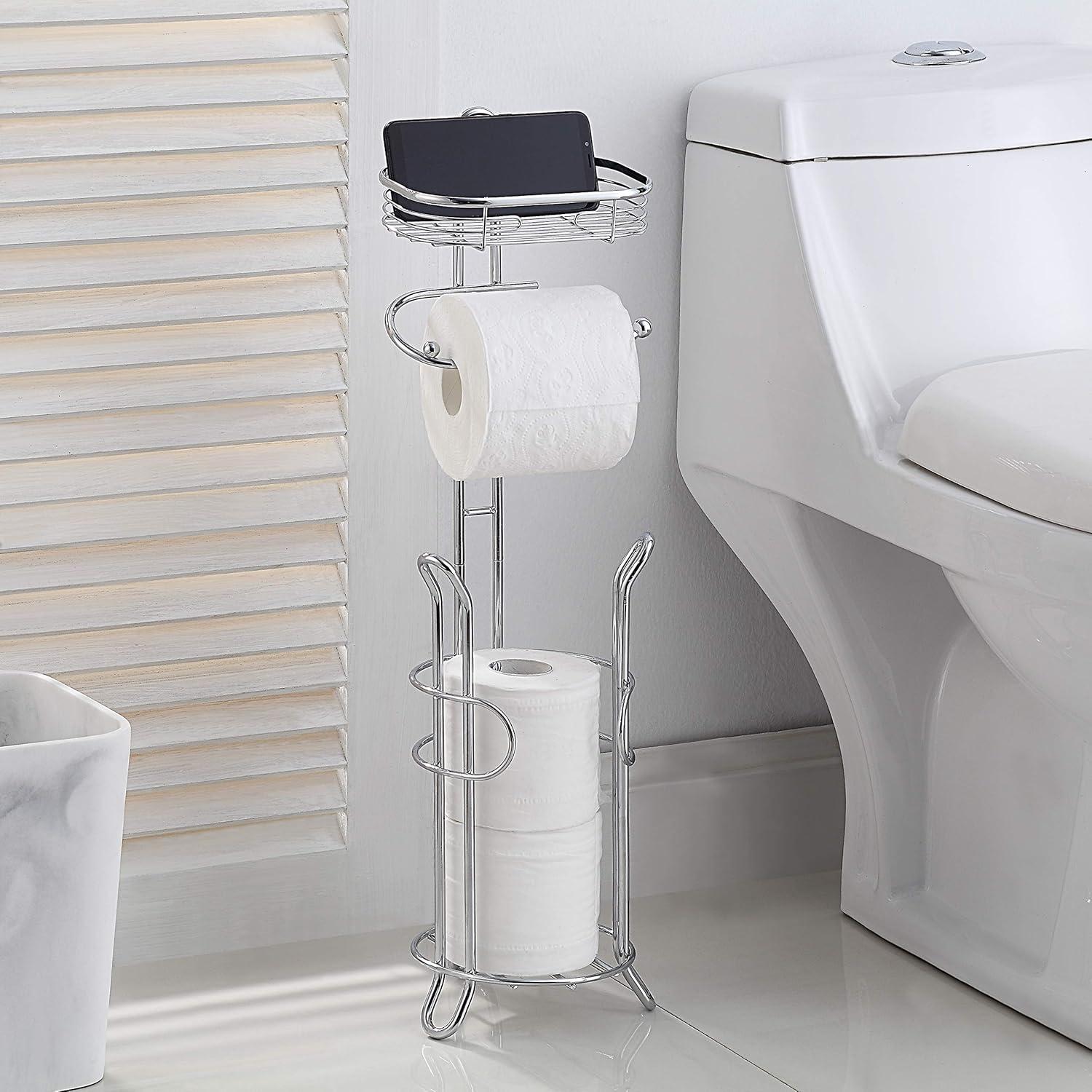 Bathroom Heavyweight Toilet Tissue Paper Roll Storage Holder Stand