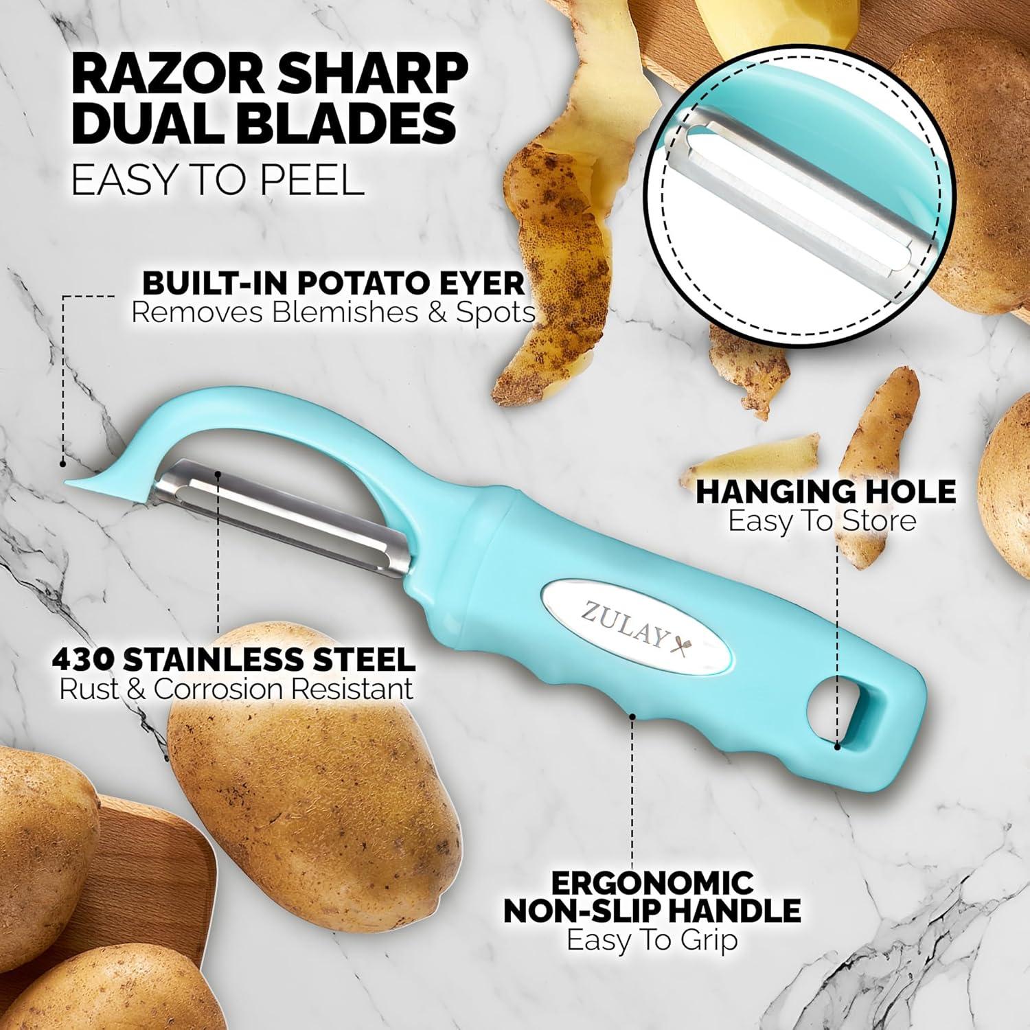 Zulay Kitchen Zulay Kitchen Premium Vegetable Peeler For Kitchen - Swivel Peeler With Razor Sharp Stainless Steel Blades & Strong Ergonomic Handle