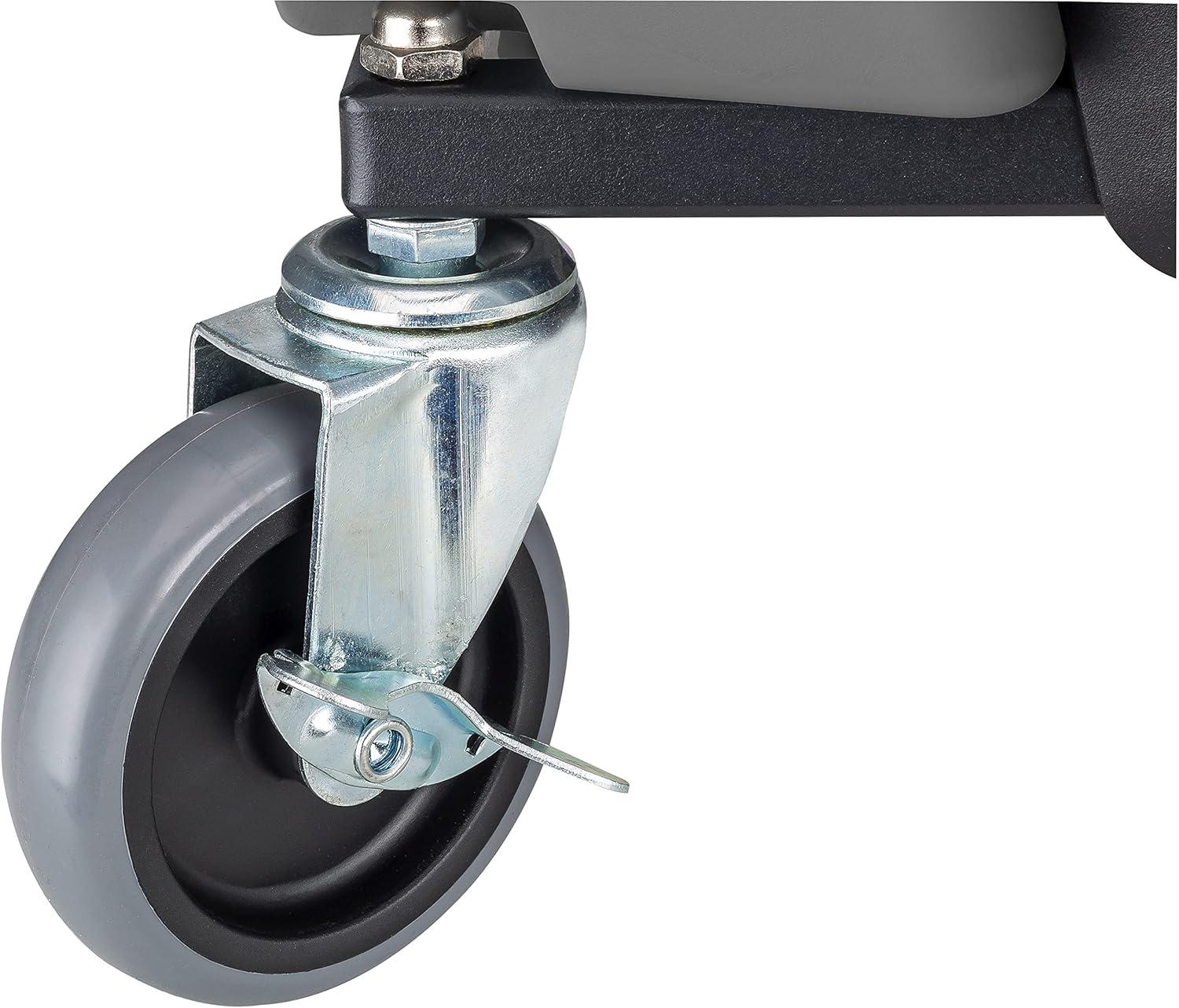 Powerbuilt Rolling Utility Seat with Side Trays and Drawer