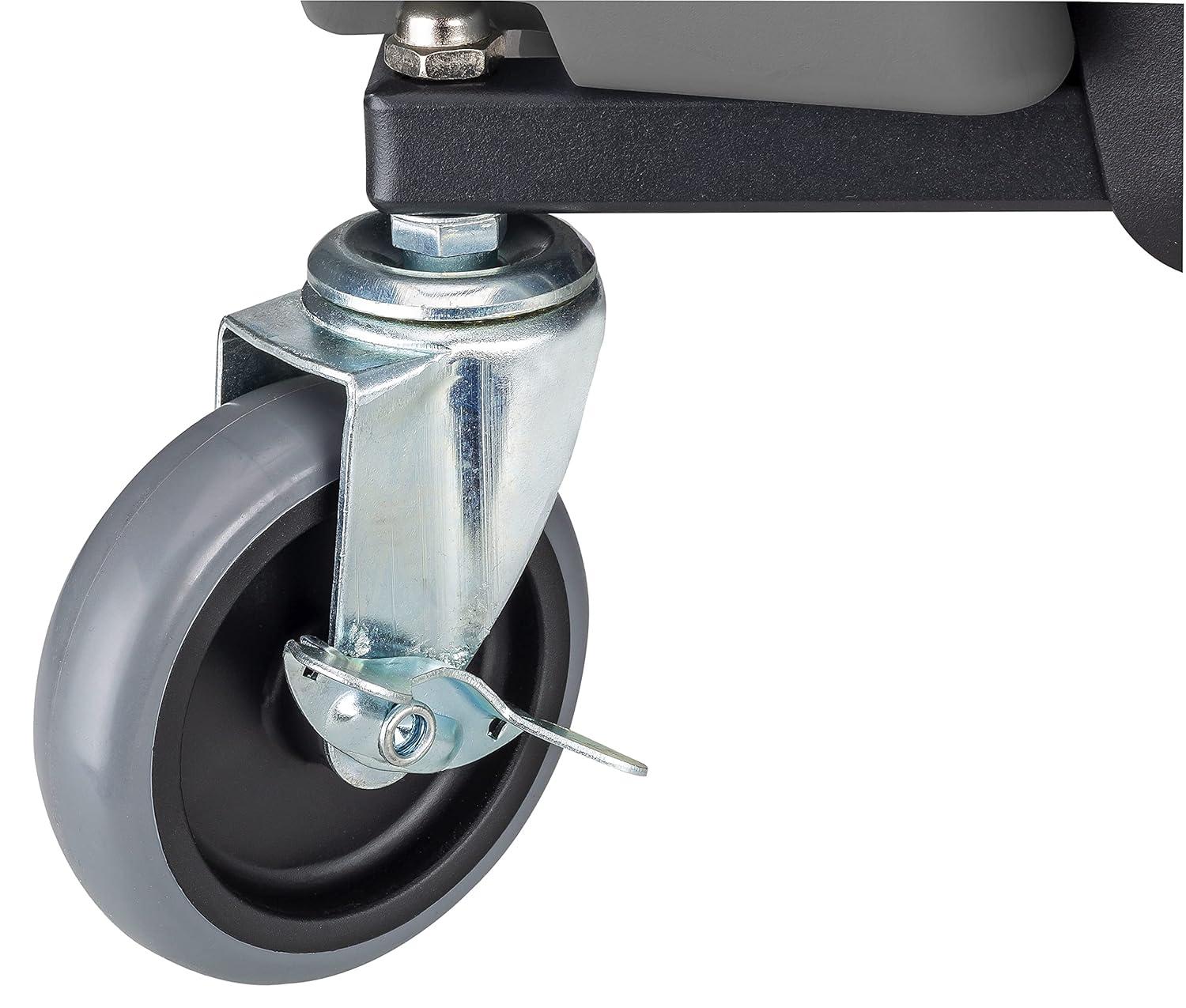 Powerbuilt Rolling Utility Seat with Side Trays and Drawer