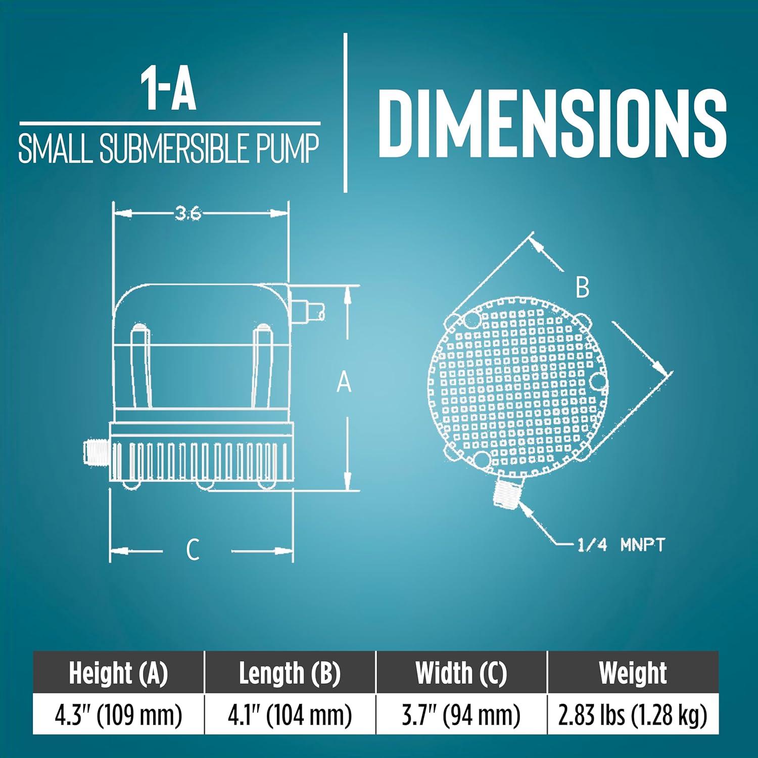 Little Giant 1-A 170 GPH 1/200 HP Permanently Oiled Direct Drive Pump | 500203