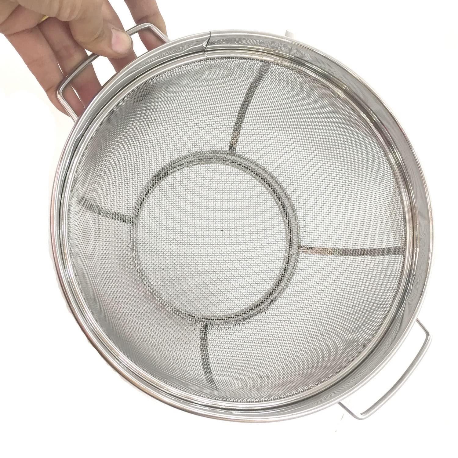 [Juvale] Juvale Large Fine Mesh Pasta Strainer, Metal Colander for Rice, Quinoa, Yogurt, 11 x 4 In