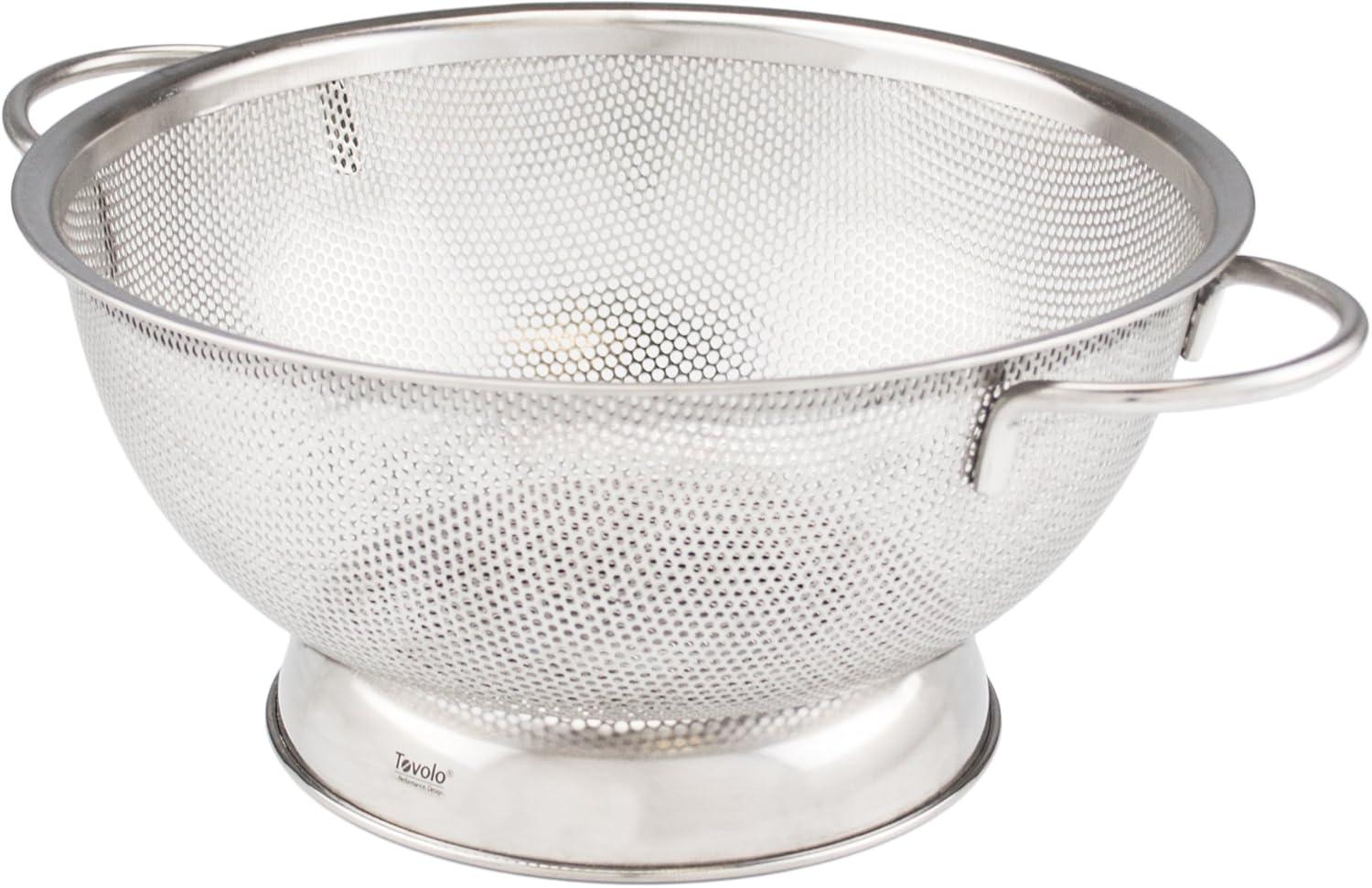 Stainless Steel Perforated Colander with Handles, 2.5 Quart