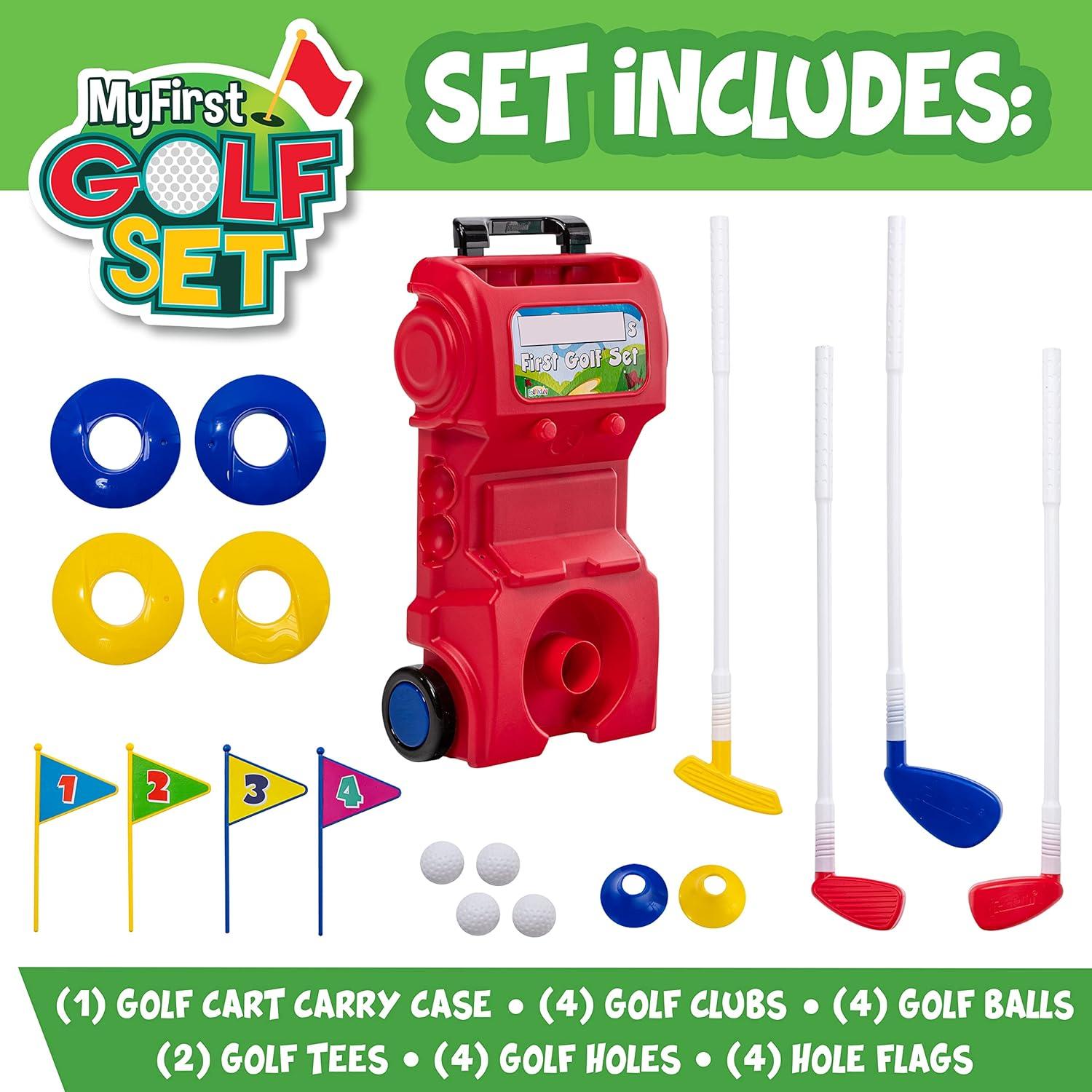 Franklin Sports Kids and Toddlers Toy Golf Set - Includes Carry Case, (4) Balls + (4) Holes