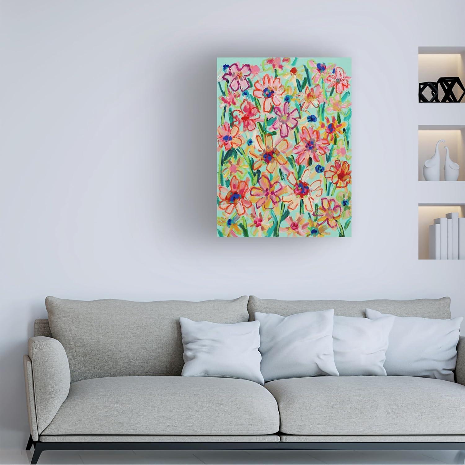 Trademark Fine Art - Carrie Schmitt Daisy Days Canvas Art - 14 x 19