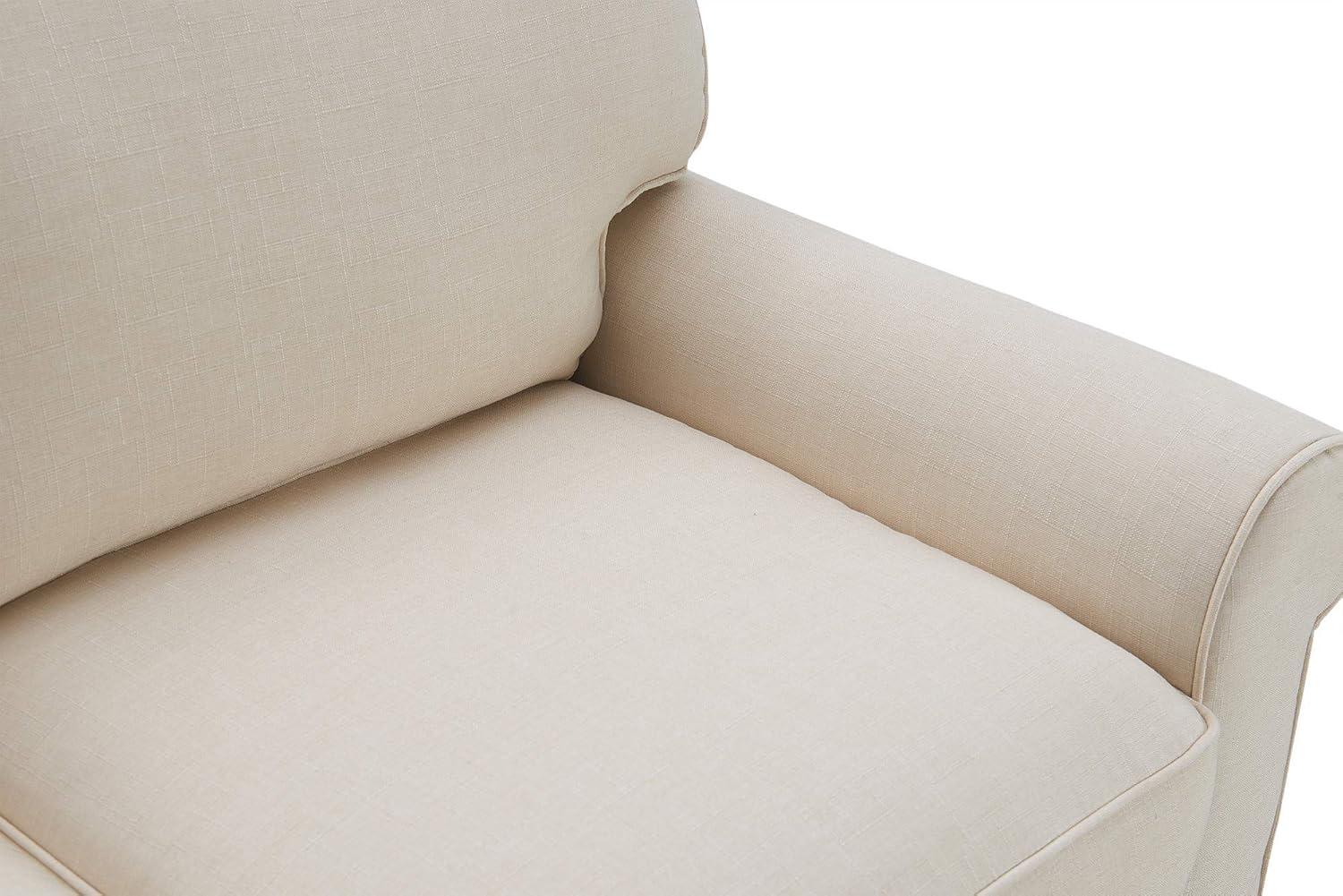 Serta Copenhagen 78" Sofa Couch for Two People with Pillowed Back Cushions and Rounded Arms