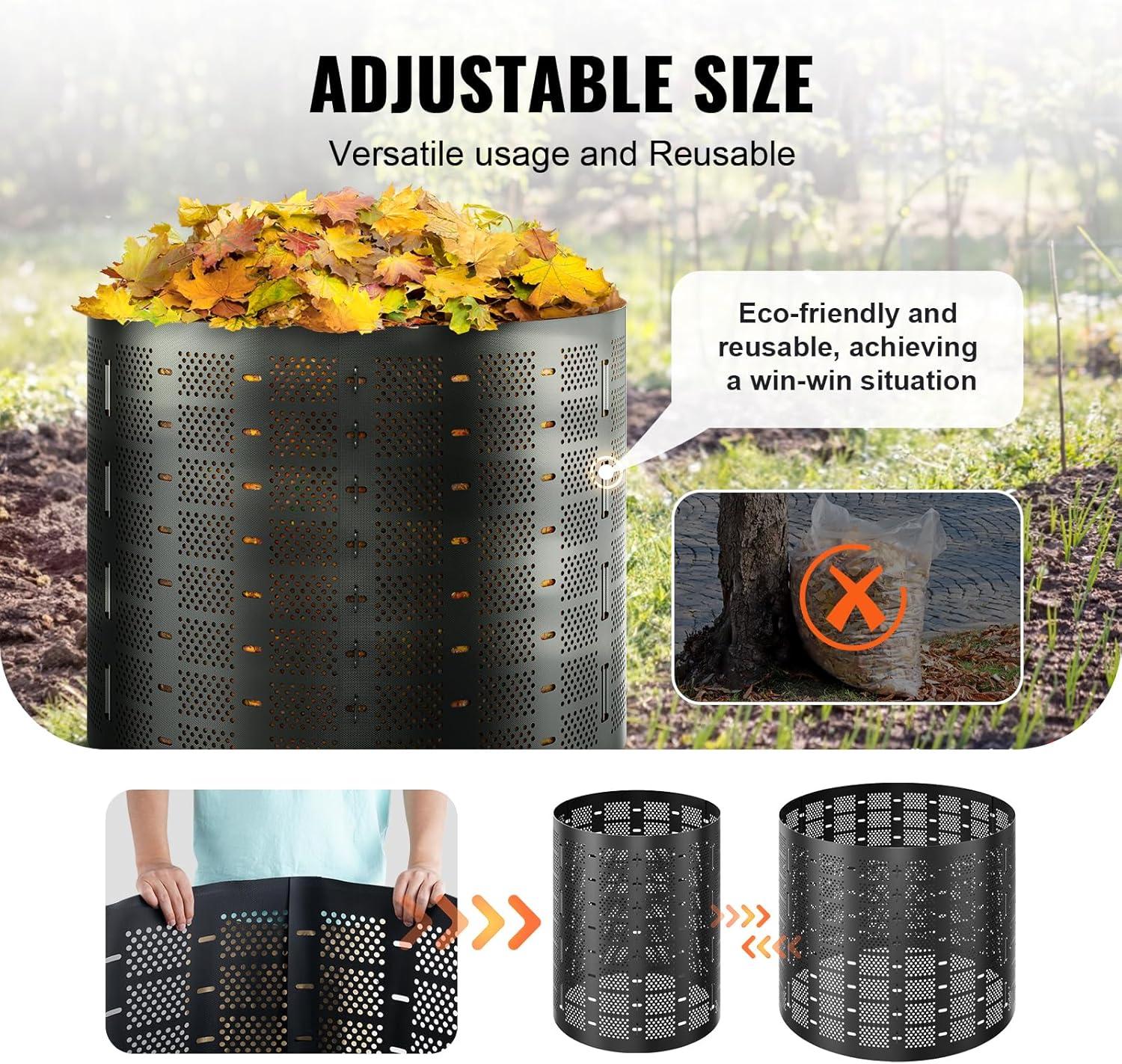 220 Gallons Polyethylene Plastic Odor Resistant Outdoor Composting Accessory