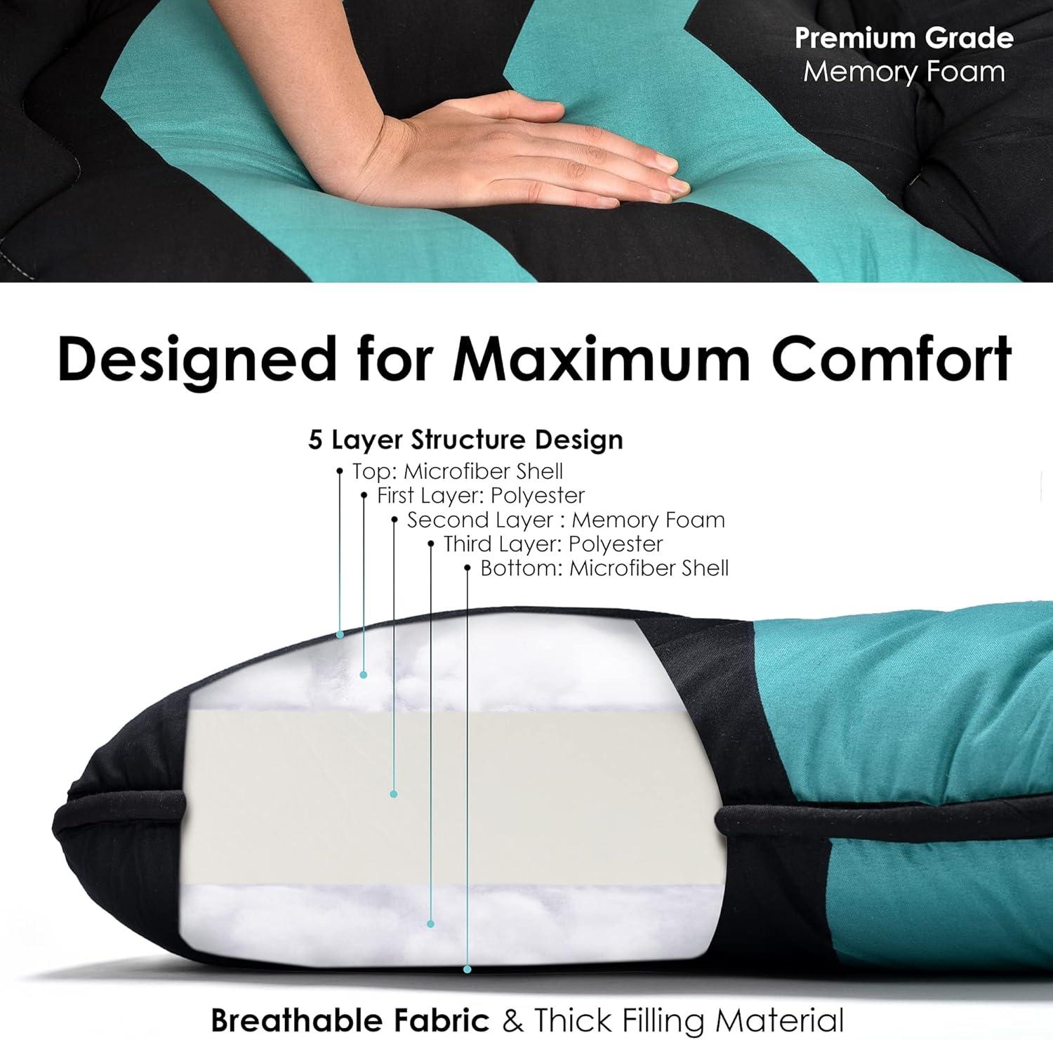 Teal Elite Japanese Futon Mattress Tatami Roll Up Sleeping Mat, Twin Size