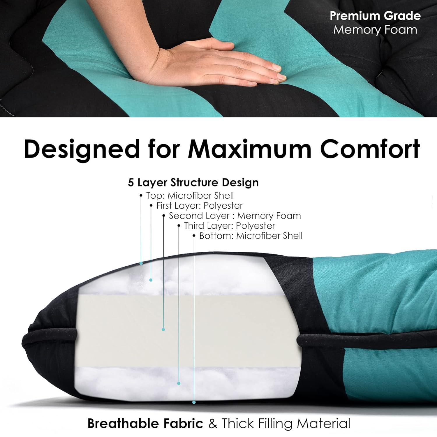 Teal Elite Japanese Futon Mattress Tatami Roll Up Sleeping Mat, Twin Size