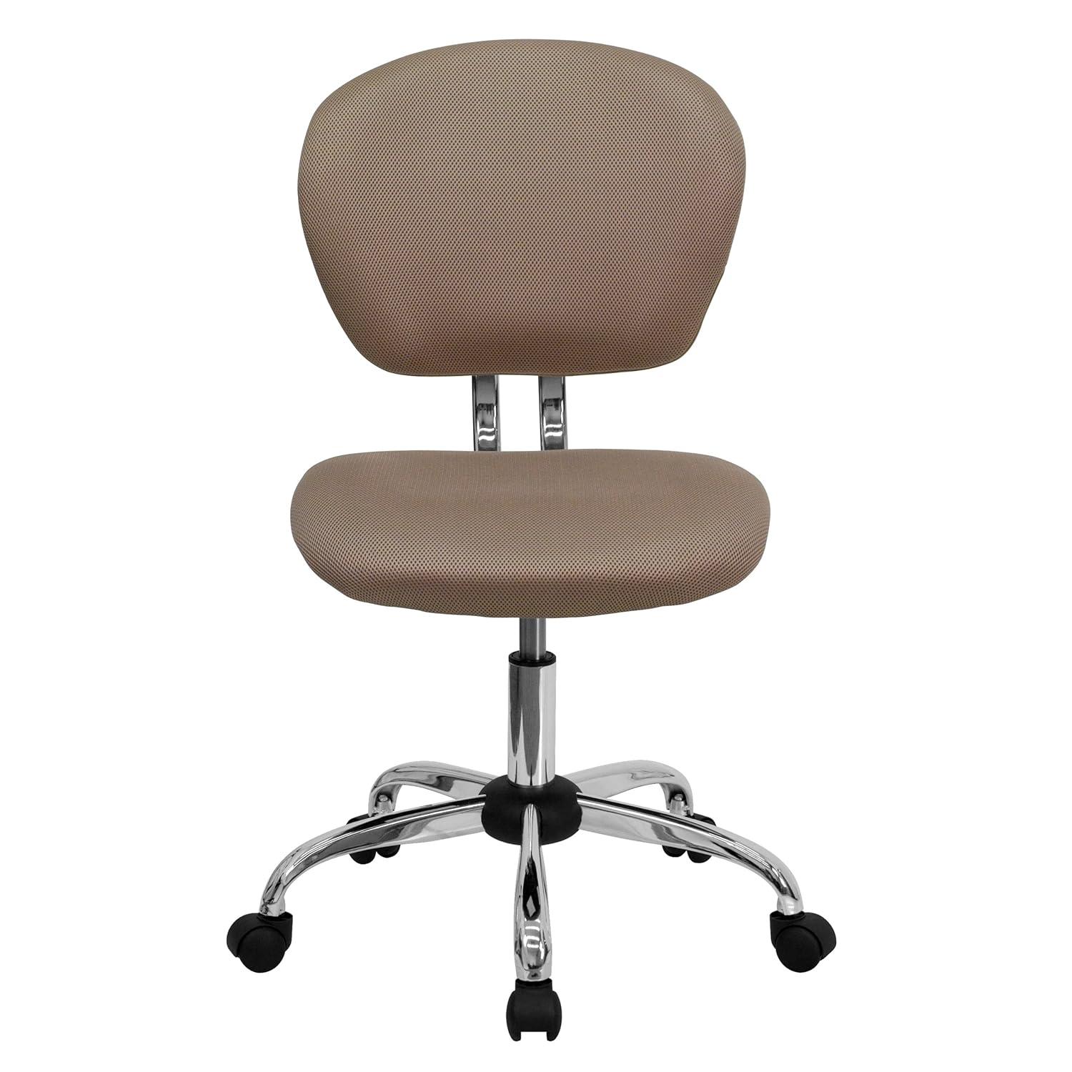 Flash Furniture Mid-Back Coffee Brown Mesh Padded Swivel Task Office Chair with Chrome Base