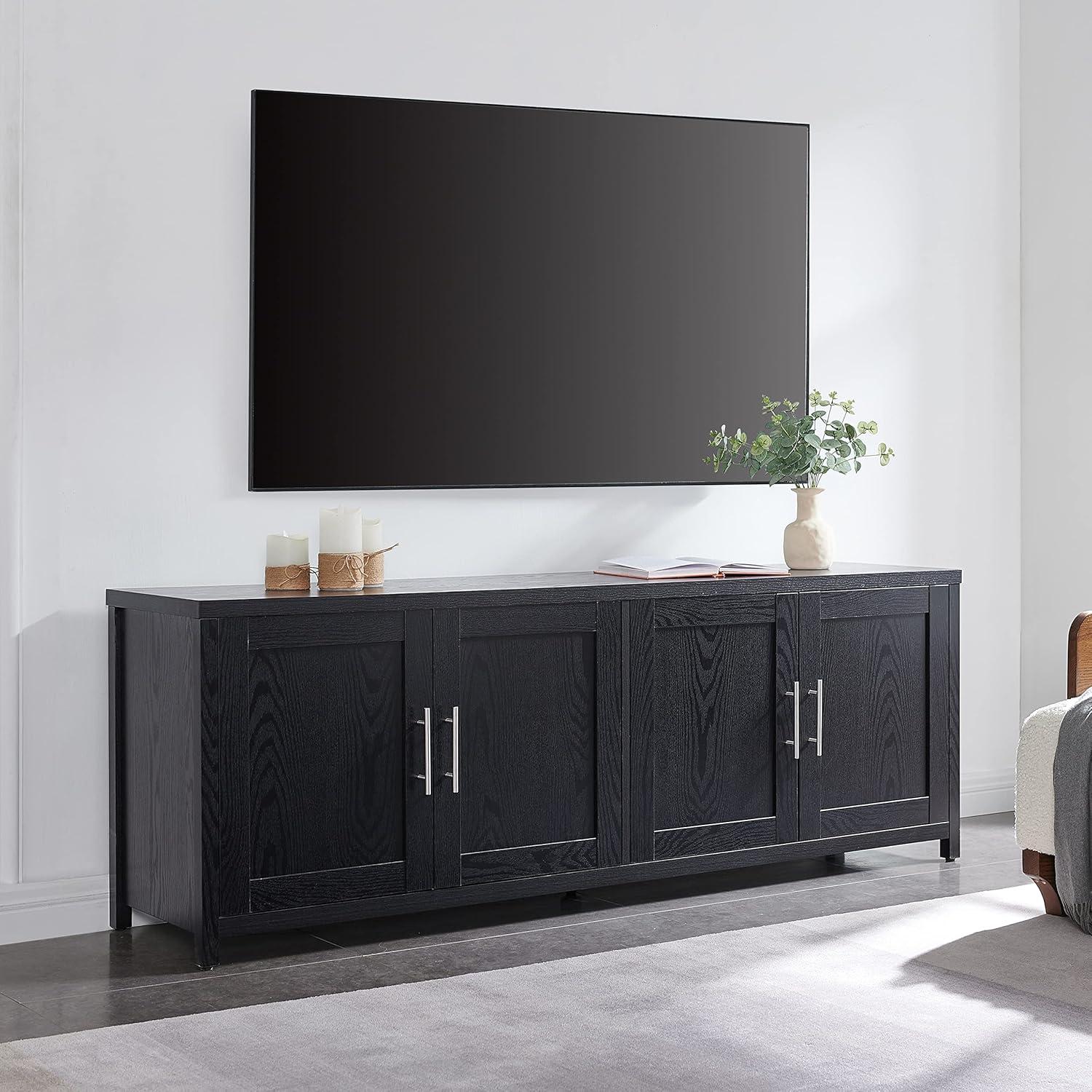 Heath & Cliff Strahm Rectangular TV Stand for TV's up to 75" Black Grain