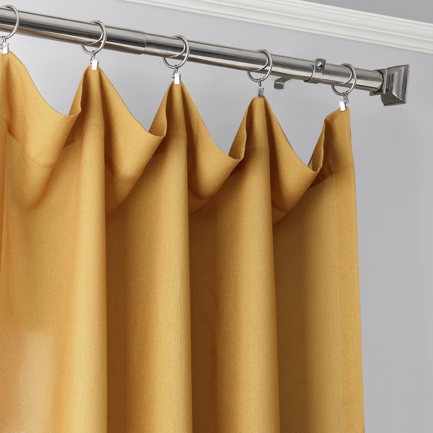 Ombre Gold Faux Linen Sheer Curtain (1 Panel), Ombre Gold, 50W X 84L