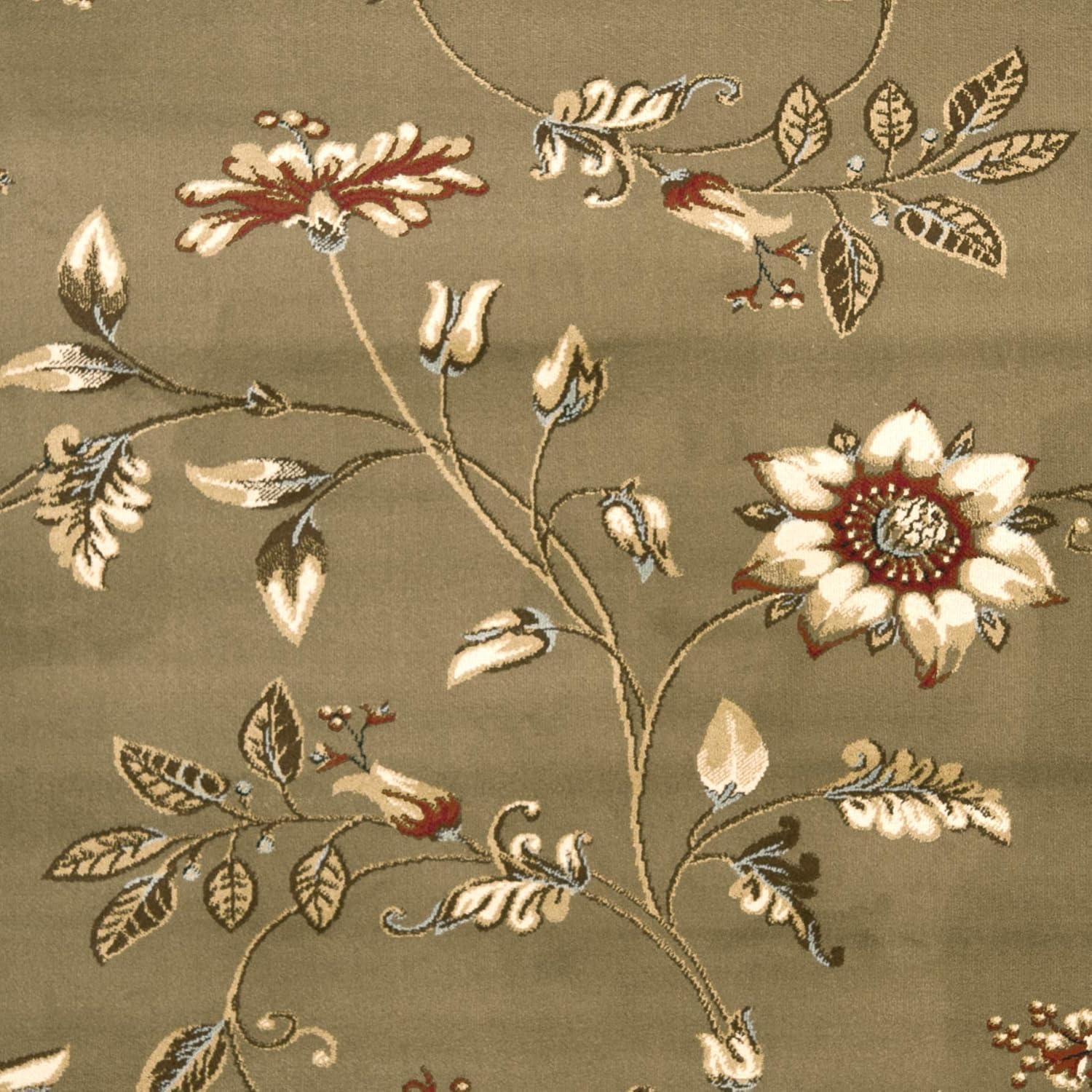 Lyndhurst LNH552 Power Loomed Area Rug - Green/Multi - 5'3"x7'6" - Safavieh