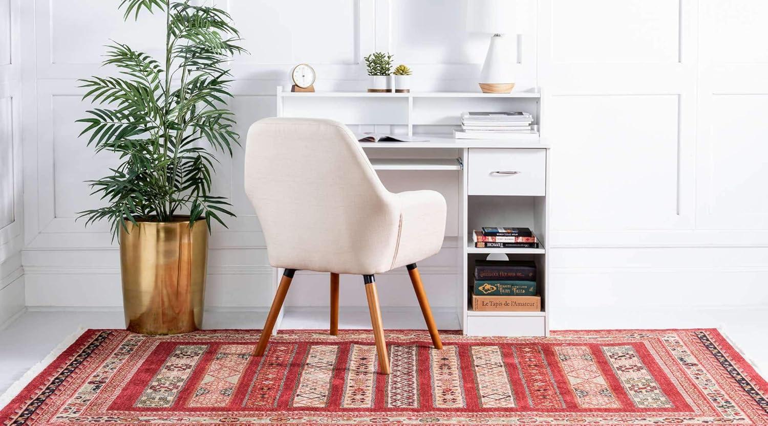 Unique Loom Fars Collection Area Rug - Pasadena (4' 1" x 6' 1" Rectangle Rust Red/Black)