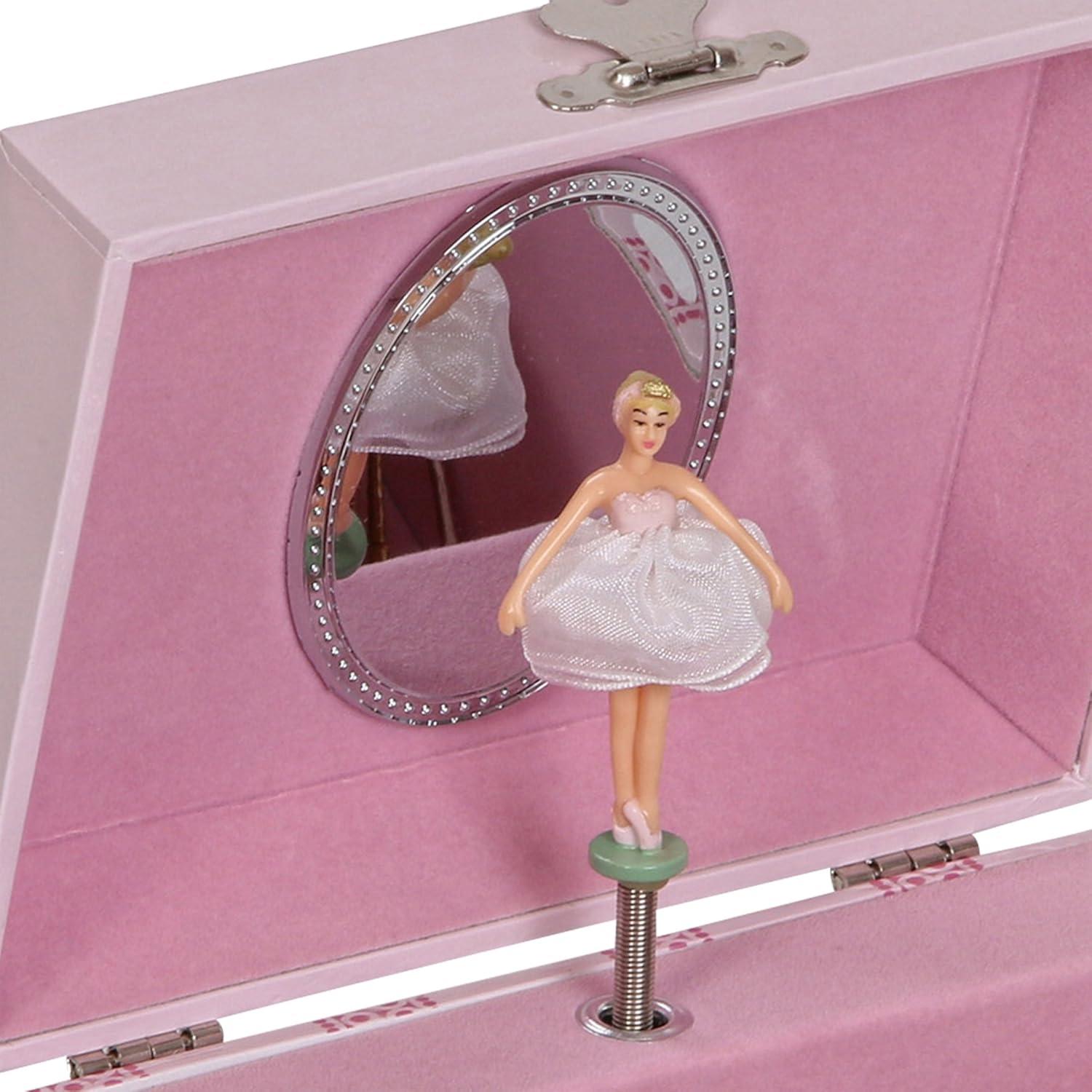 Clarice Pink and White Musical Ballerina Jewelry Box