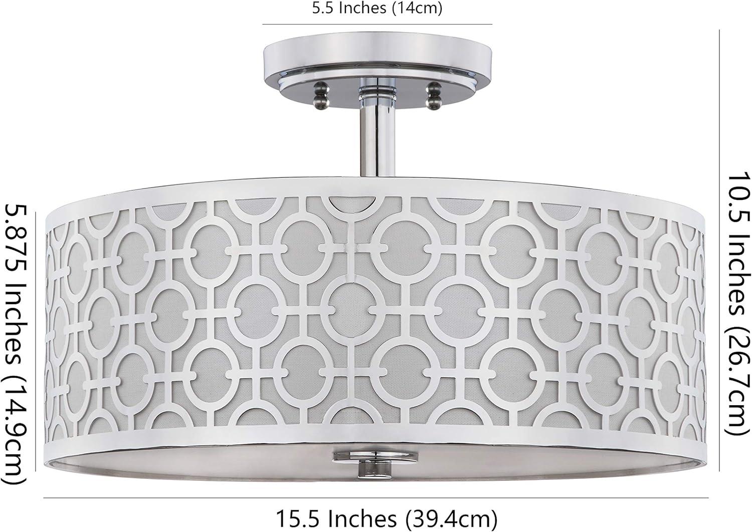 Vera Chain Link 3 Light 15.5 Inch Dia Flush Mount  - Safavieh