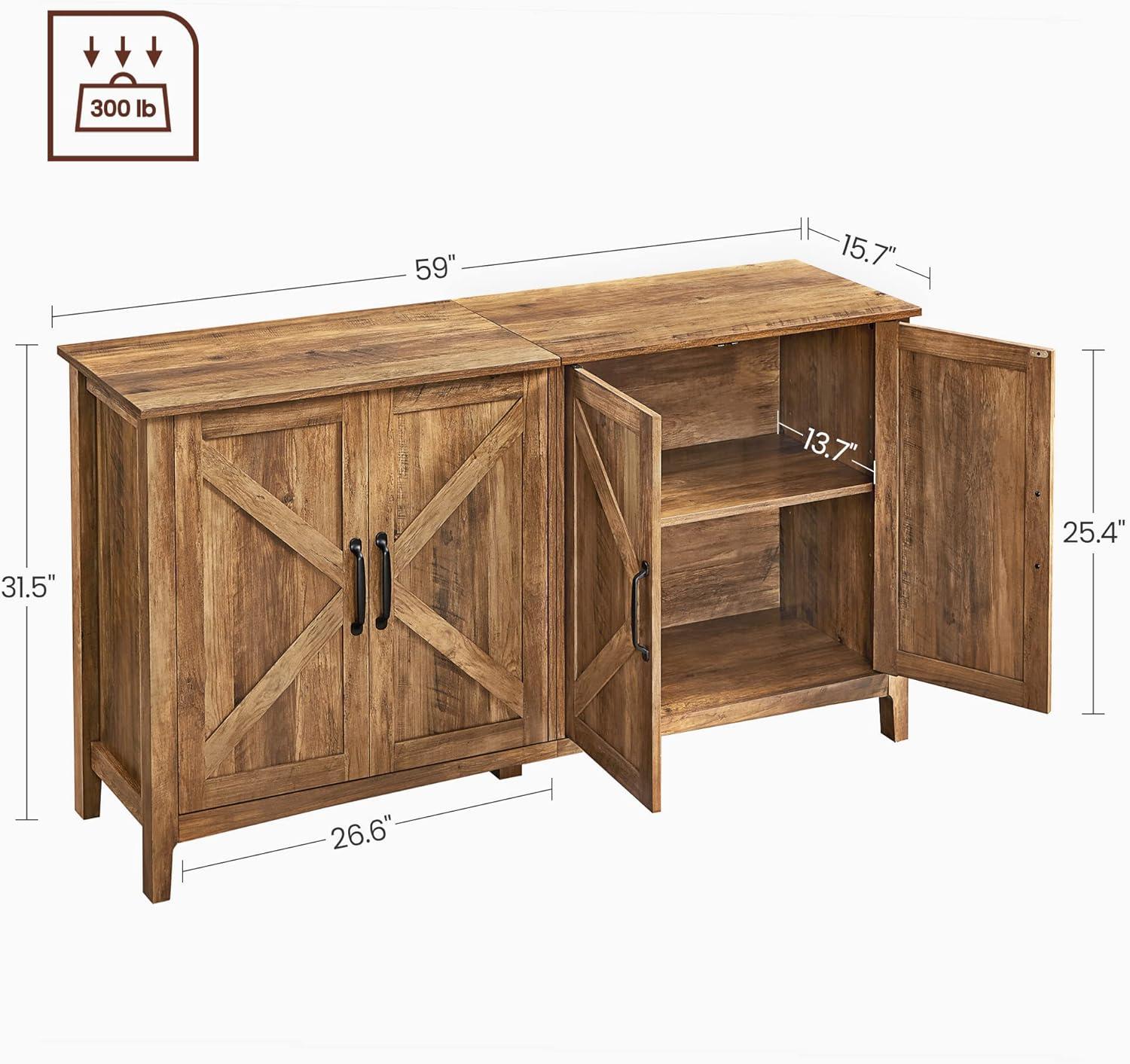 Wrought Studio™ Yvette 59"W Credenza Sideboard, Buffet Storage Cabinet