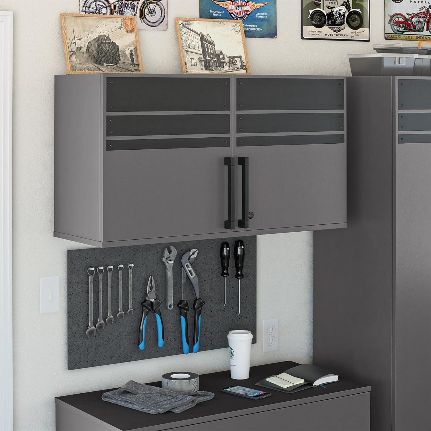 Shelby 2 Door Storage Garage Wall Cabinet, Graphite