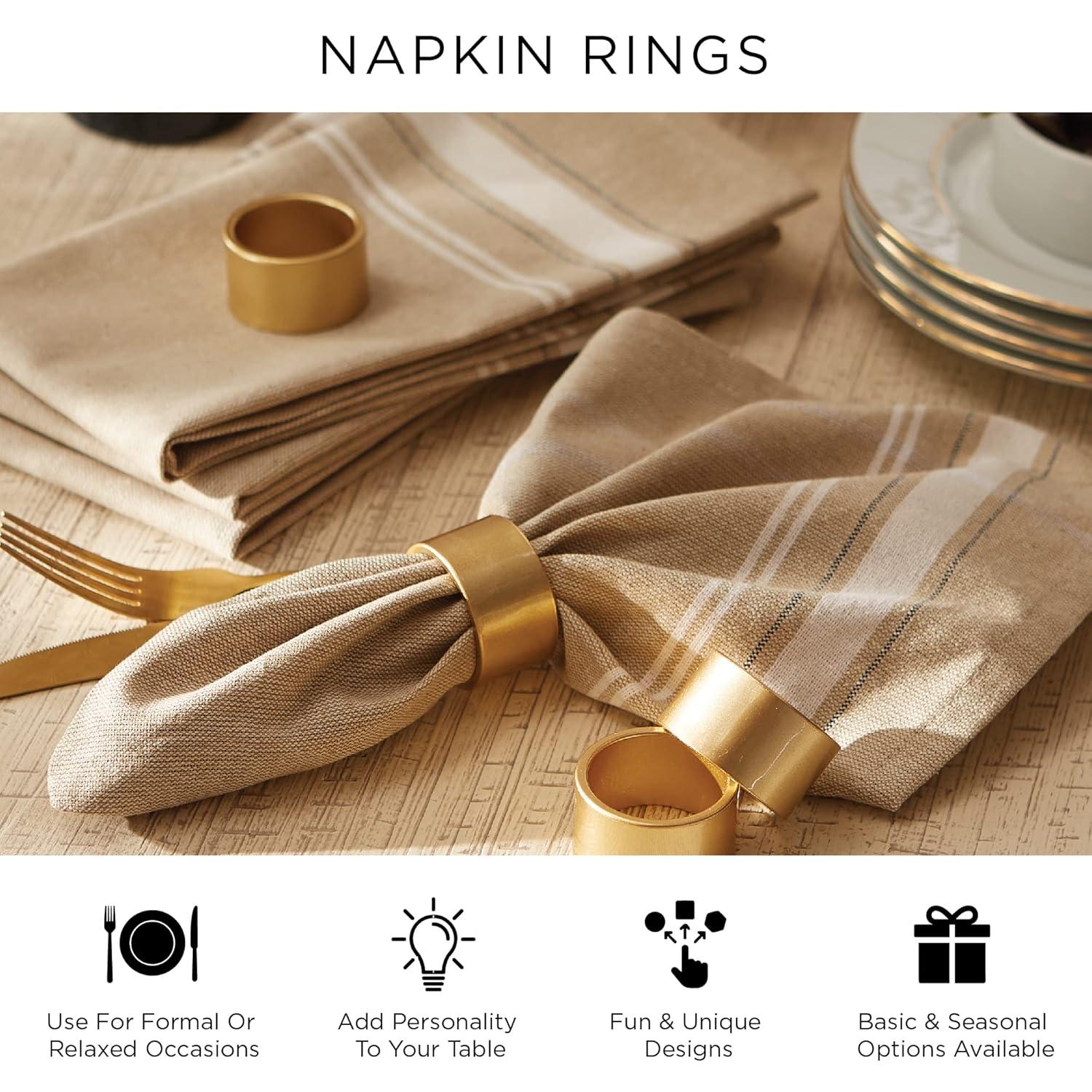 Wood Band Napkin Ring Set of 6