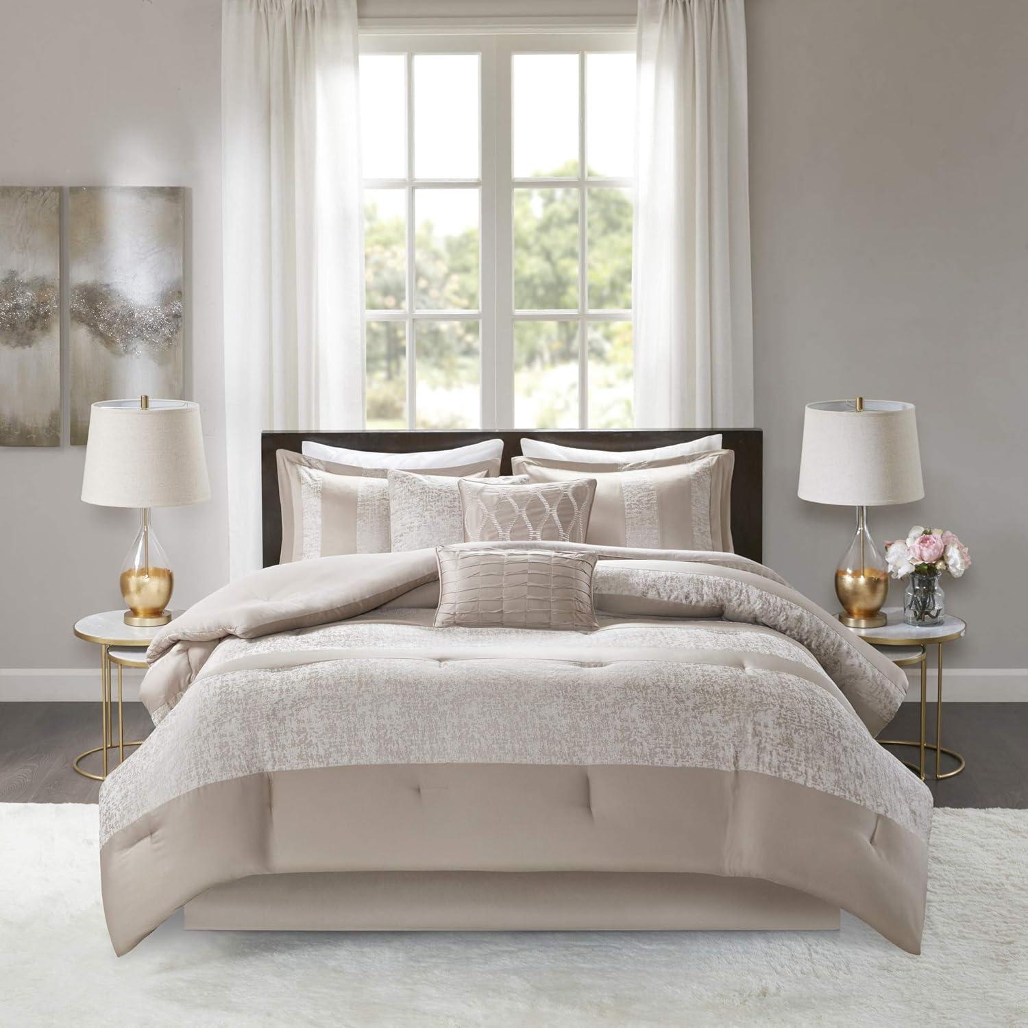 Madison Park Ava 7 Piece Chenille Jacquard Comforter Set