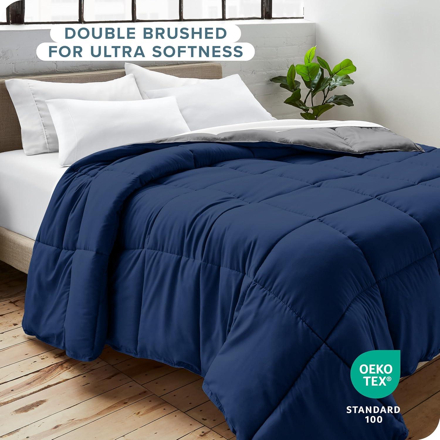 Bare Home Premium Ultra Soft Modern & Contemporary Box Stitch Comforter