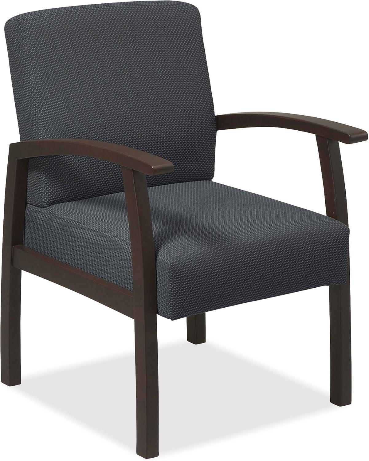 Lorell Guest Chairs 24"x25"x35-1/2" Charcoal/Espresso frame 68555