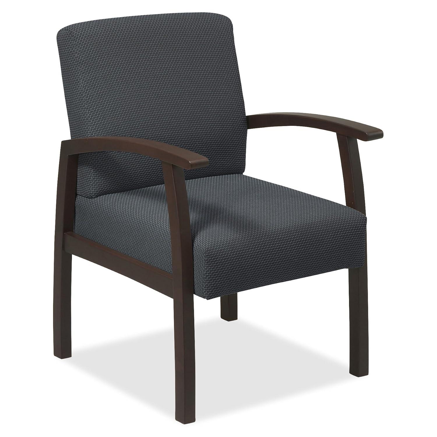 Lorell Guest Chairs 24"x25"x35-1/2" Charcoal/Espresso frame 68555