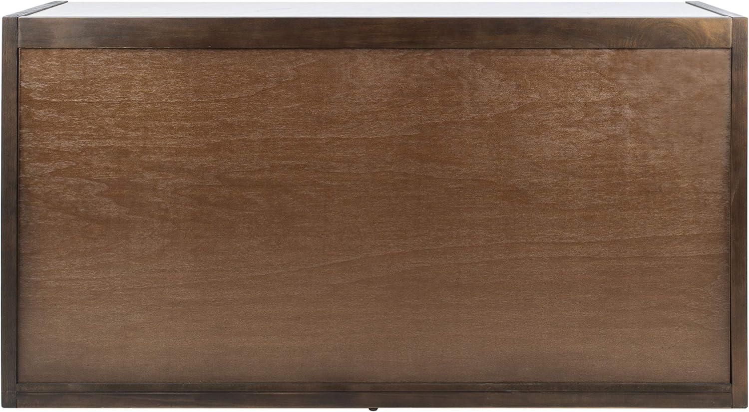 Adeline Dark Chocolate Solid Rubberwood 6-Drawer Dresser with White Marble Top