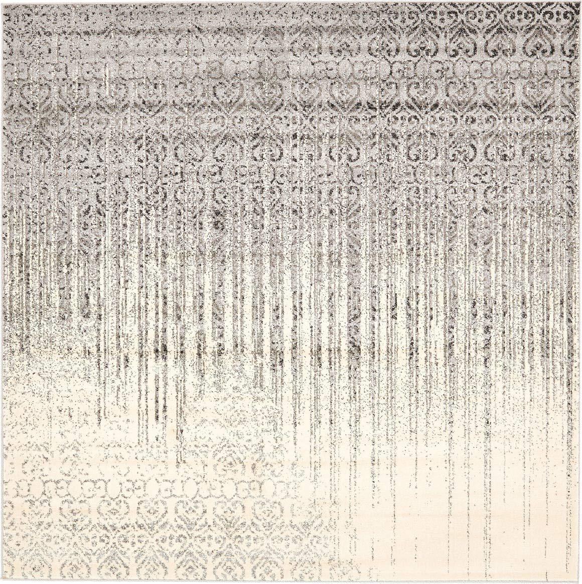 Unique Loom Del Mar Collection Area Rug - Jennifer (7' 10" Square, Gray/ Black)