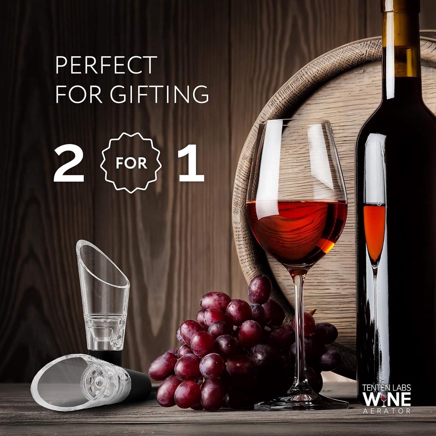 Modern Wine Aerator Pourer and Pump (2-Pack) - Enhance, Preserve, and Enjoy Your Wine for Longer - Perfect Wine Gifts!