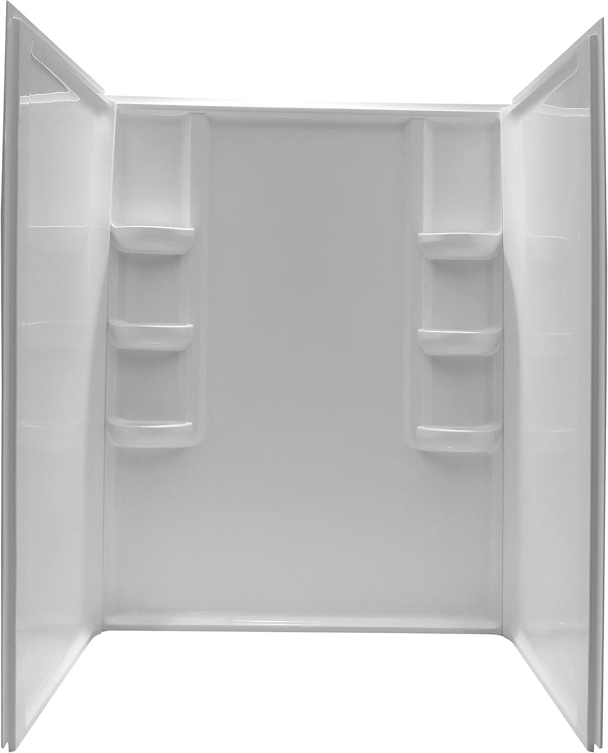 Anzzi SW-AZ009WH Lex-Class 74 x 36 x 60 in. 3-Piece Direct-to-Stud Alcove Shower Surround in White