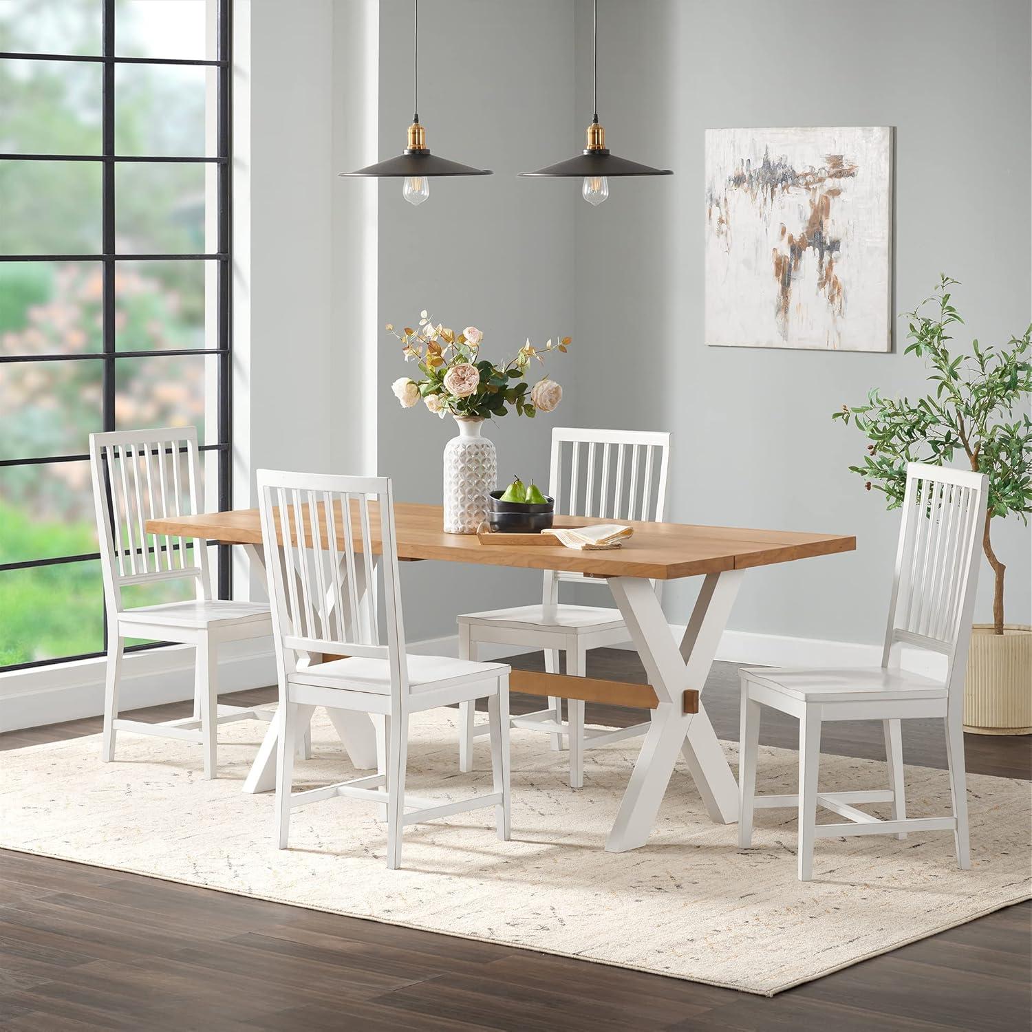 Alaterre Furniture Chelsea 72in. Dining Table 5-Piece Set, Natural