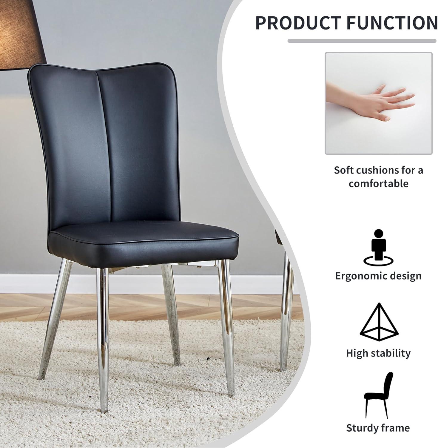 Dining Room Seating Modern minimalist transparent dining chair, plastic chair, armless crystal chair, Nordic creative makeup stool, negotiation chair, silver plated metal leg 6-piece set, TW-1200,Kit