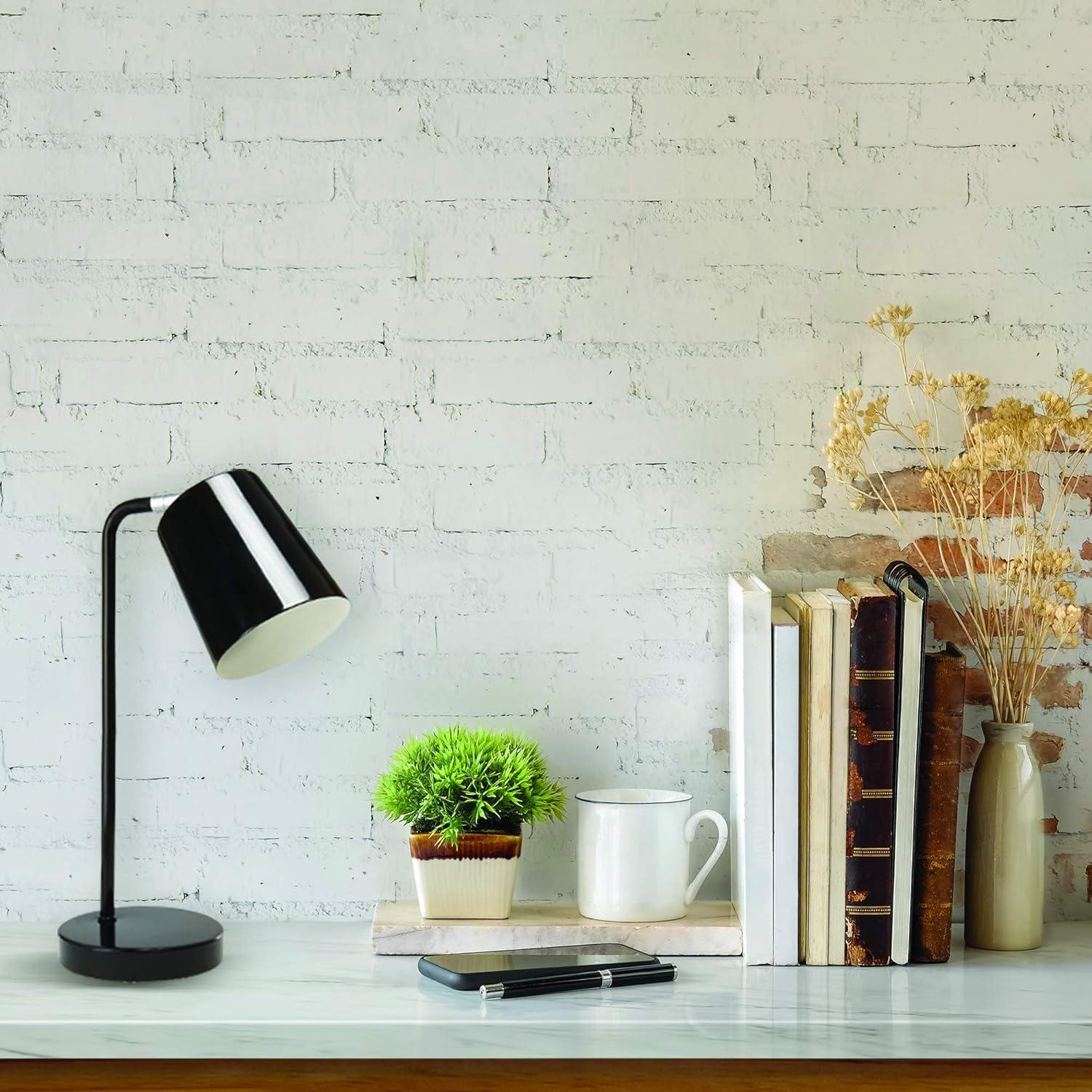 White Adjustable Metal LED Desk Lamp with Touch Switch