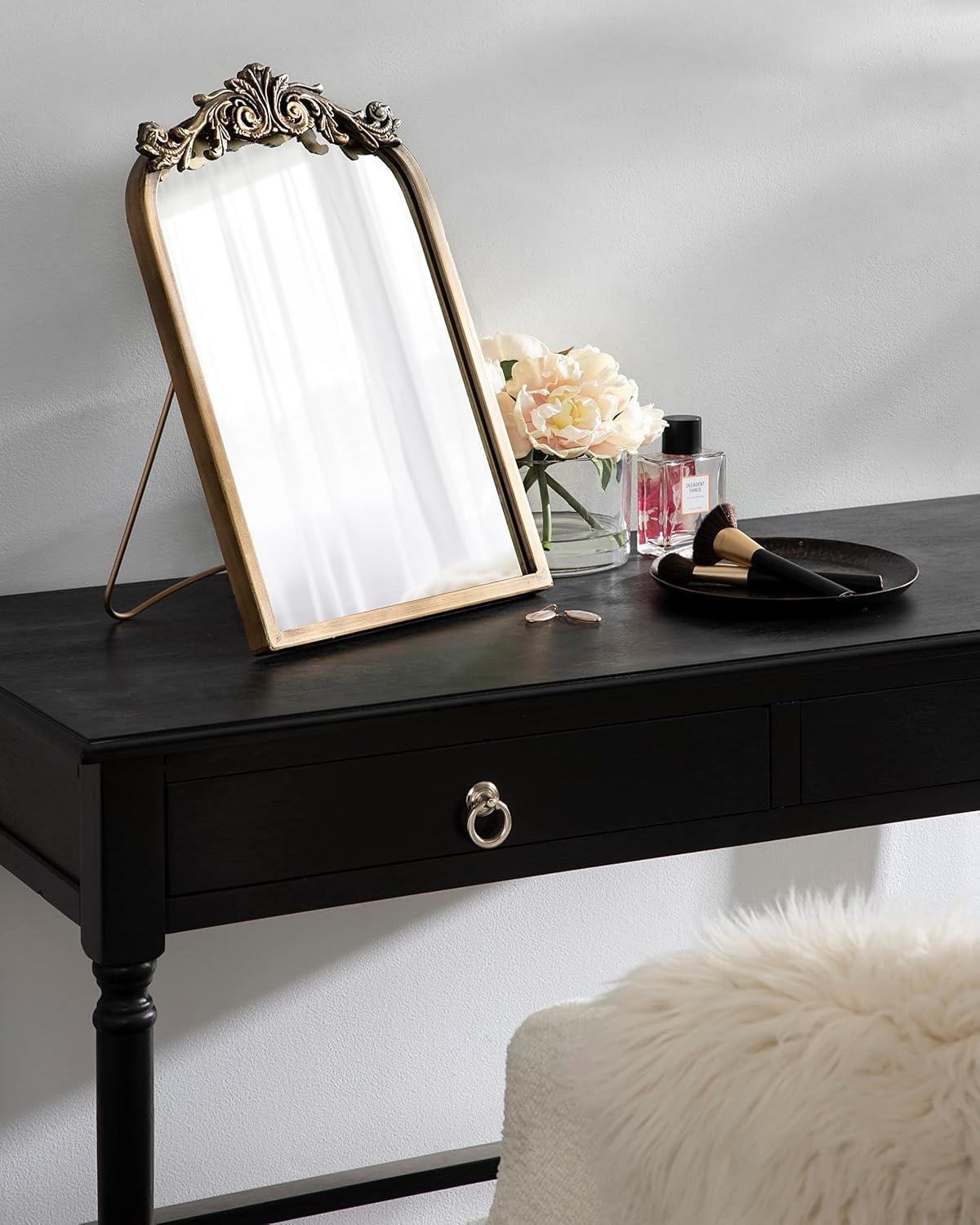 Kate and Laurel Arendahl Glam Table Mirror, 12 x 18, Gold, Traditional Chic Mirror for Wall