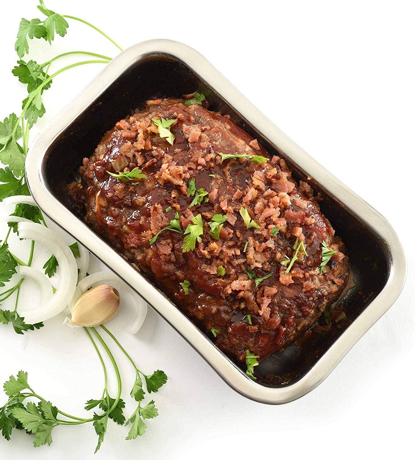 SinYYH Stainless Steel Bread Loaf Meatloaf Dessert Pan With A Mirror Finish | Model 3849 (2-Pack)