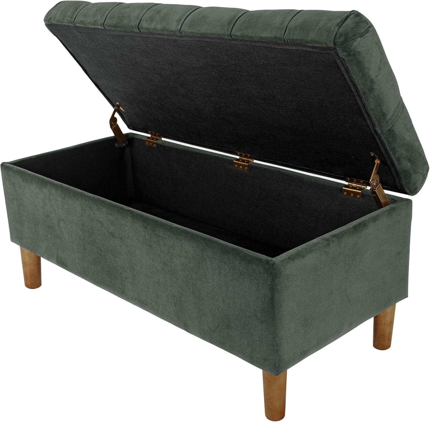 Velvet Upholstered Storage Bench